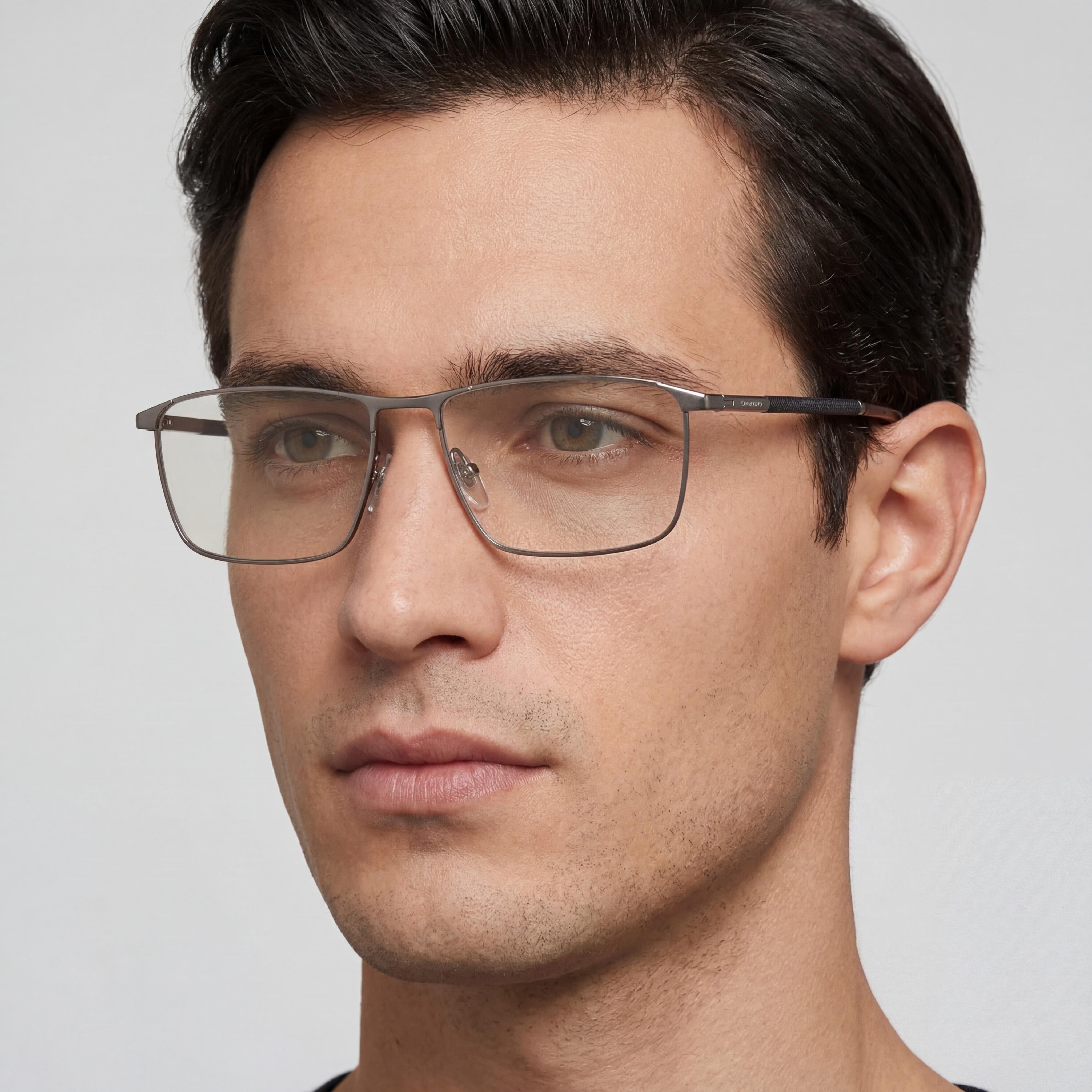 Chopard Modern Men's Square Optical Frames, Shiny Ruthenium, Prescription Ready, Size 58-16-145, Photo 5