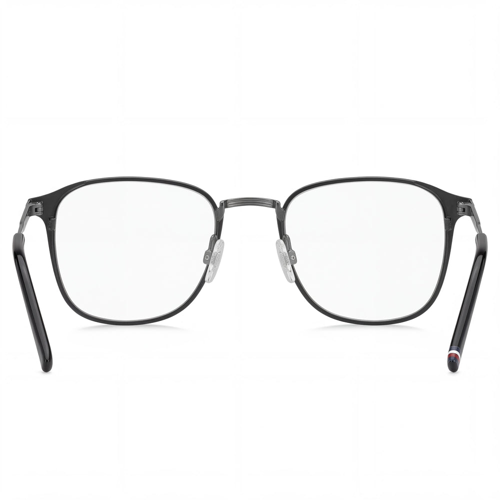 Gafas Tommy Hilfiger TH 2028 unisex de estilo casual, montura de acero de aleación en negro mate, lentes de 52 mm, puente de 21 mm, patillas de 145 mm