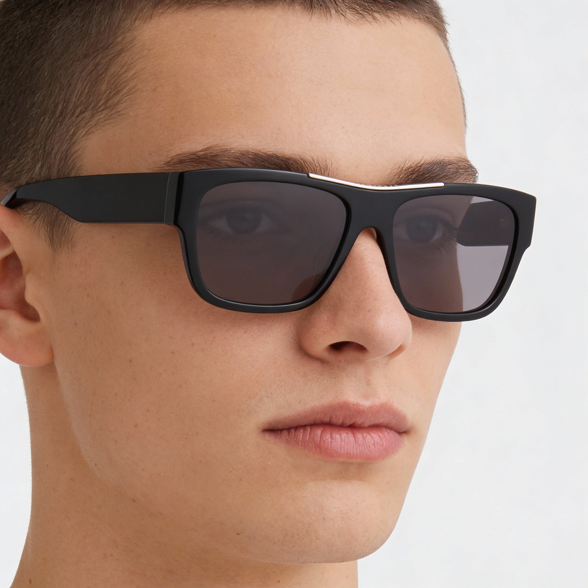 Givenchy GV40006U Unisex Square Black Acetate Dark Grey Non-Polarized 100% UV Protection 58mm Sunglasses, Photo 4