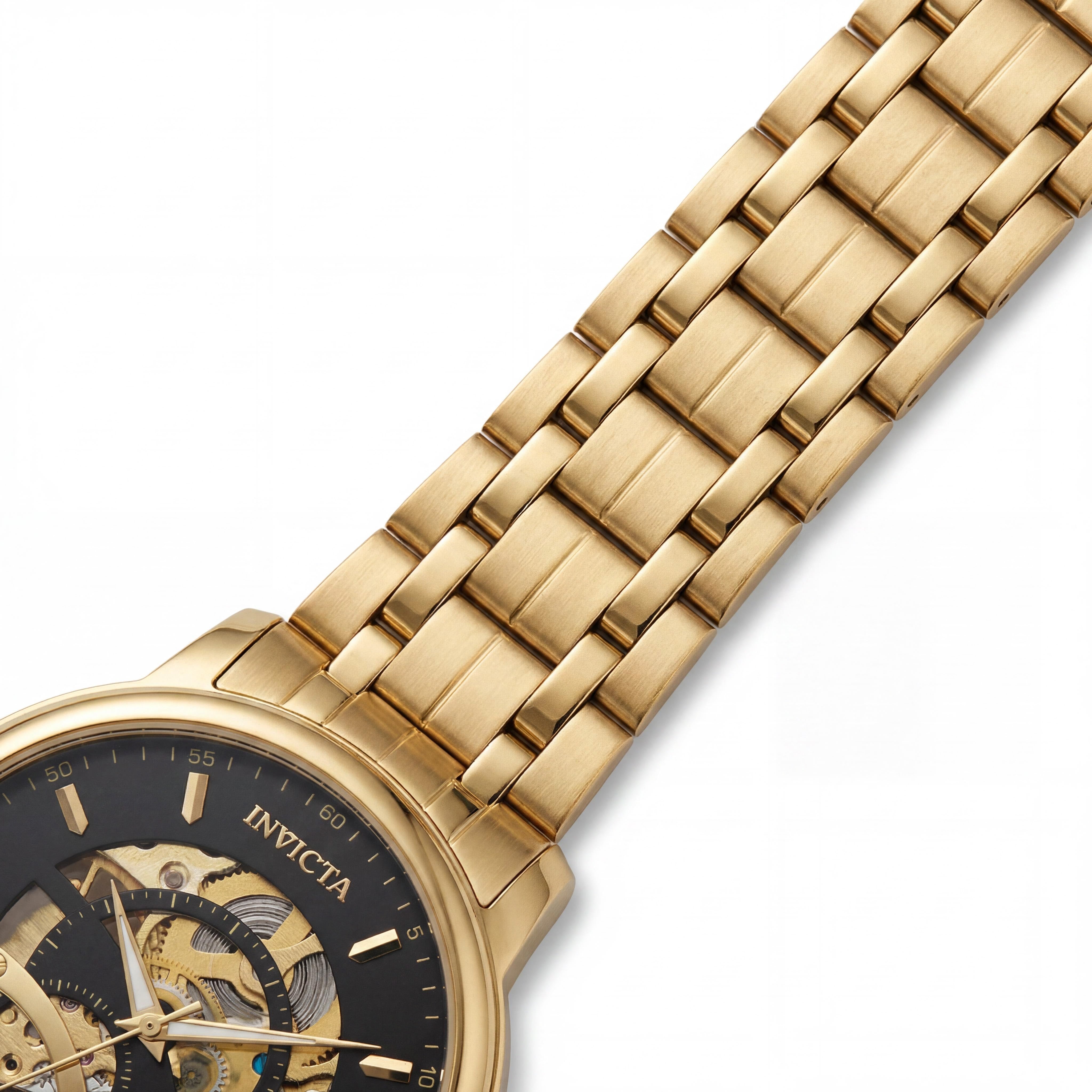 Invicta Objet D Art 69121 Reloj automático unisex de acero inoxidable dorado con esfera negra, 42 mm, Photo 3