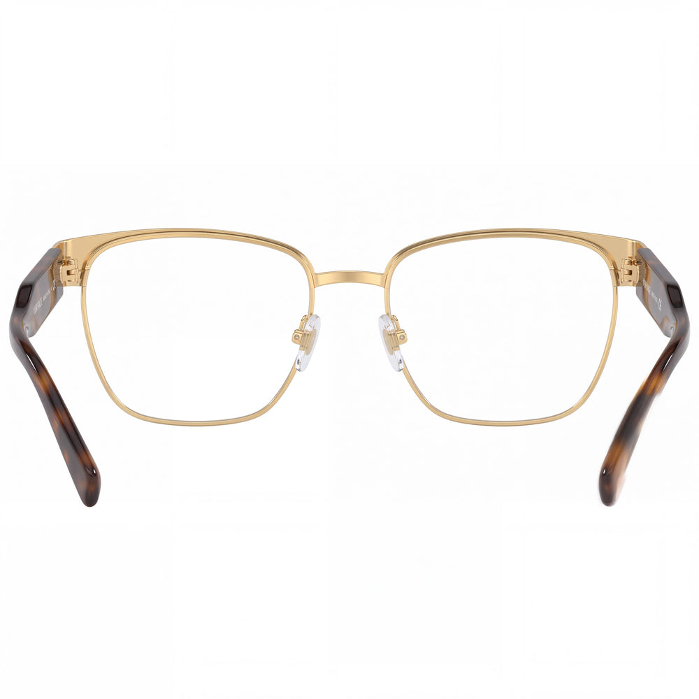 Versace Ve 1264 Gafas de Hombre, Montura de Metal Dorada Habana, Diseño Browline Cuadrado con Montura Completa, Ancho de Lente 54mm, Puente 18mm