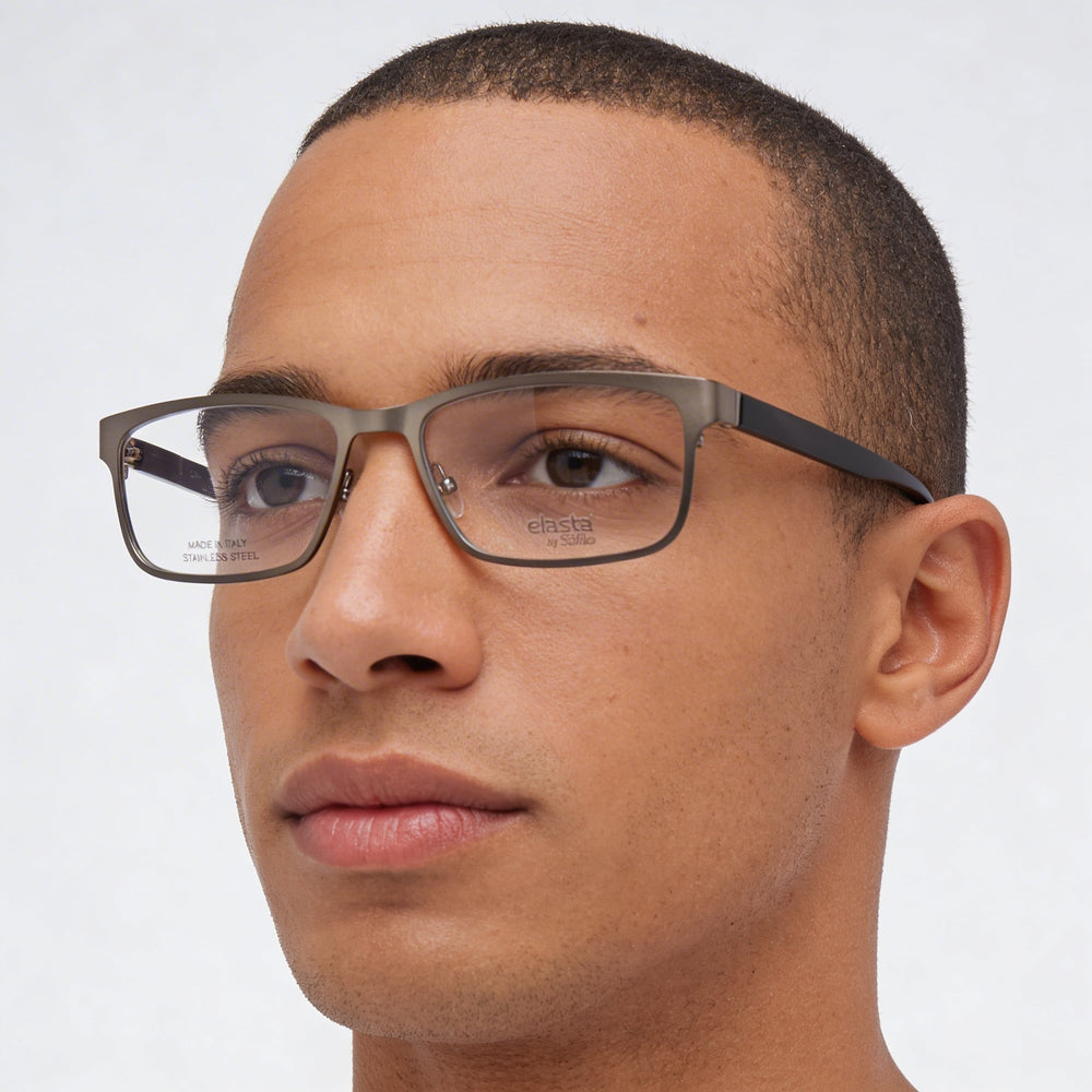 ELASTA E 3128 Men's Metal Frame Eyeglasses 80 M Clear Lenses (56-150-18mm)