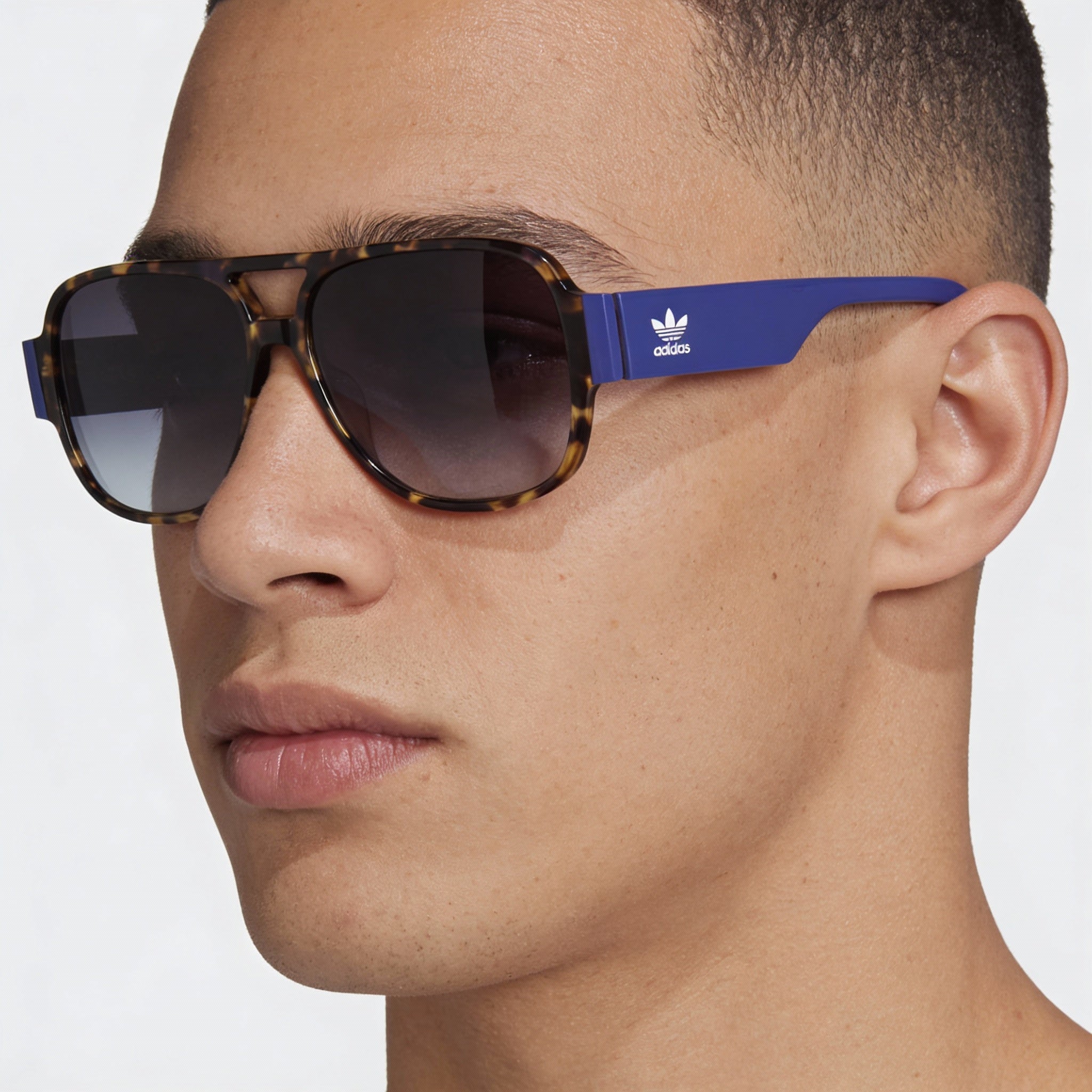 adidas Originals Modern Men's Lightweight Havana Acetate Blue Gradient Non-Polarized UV Protected Sunglasses 57mm, Photo 4