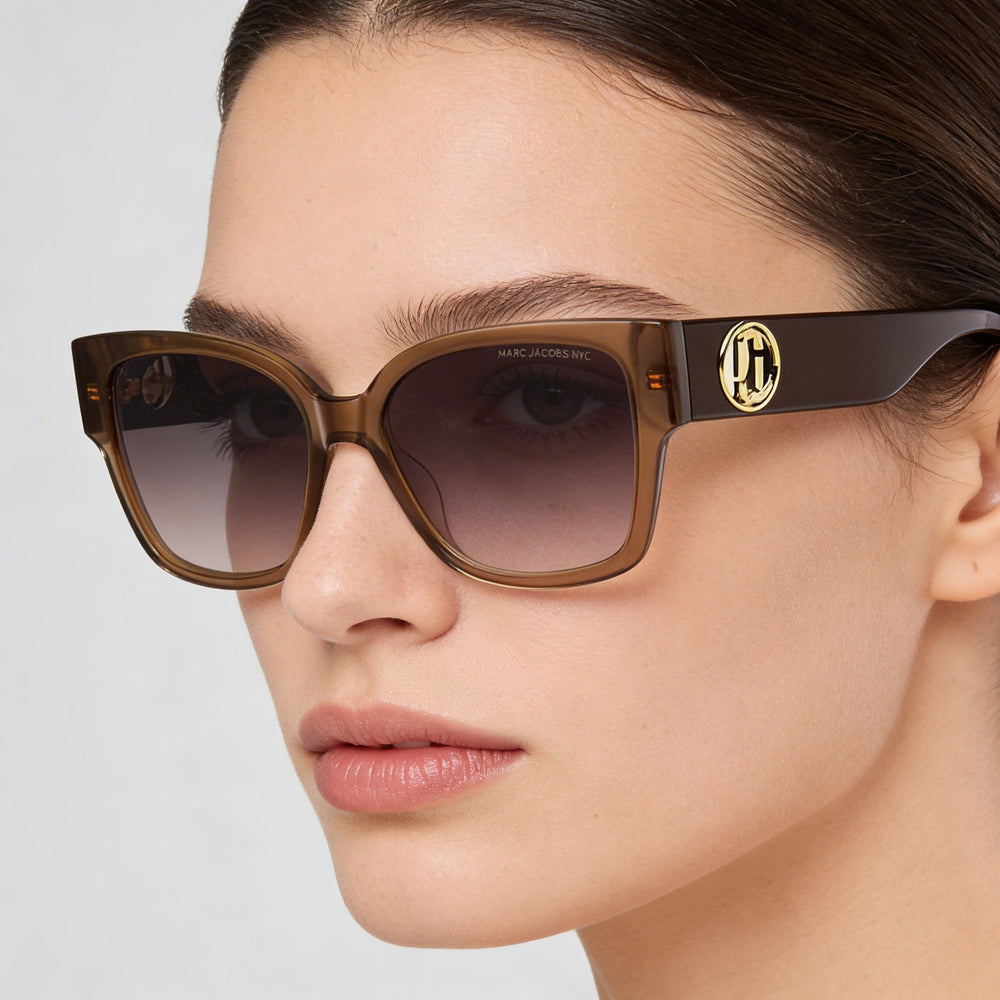Marc Jacobs Marc 698/S Women's Acetate Brick Brown Clear Non-Polarized UV Protected Sunglasses 54mm
