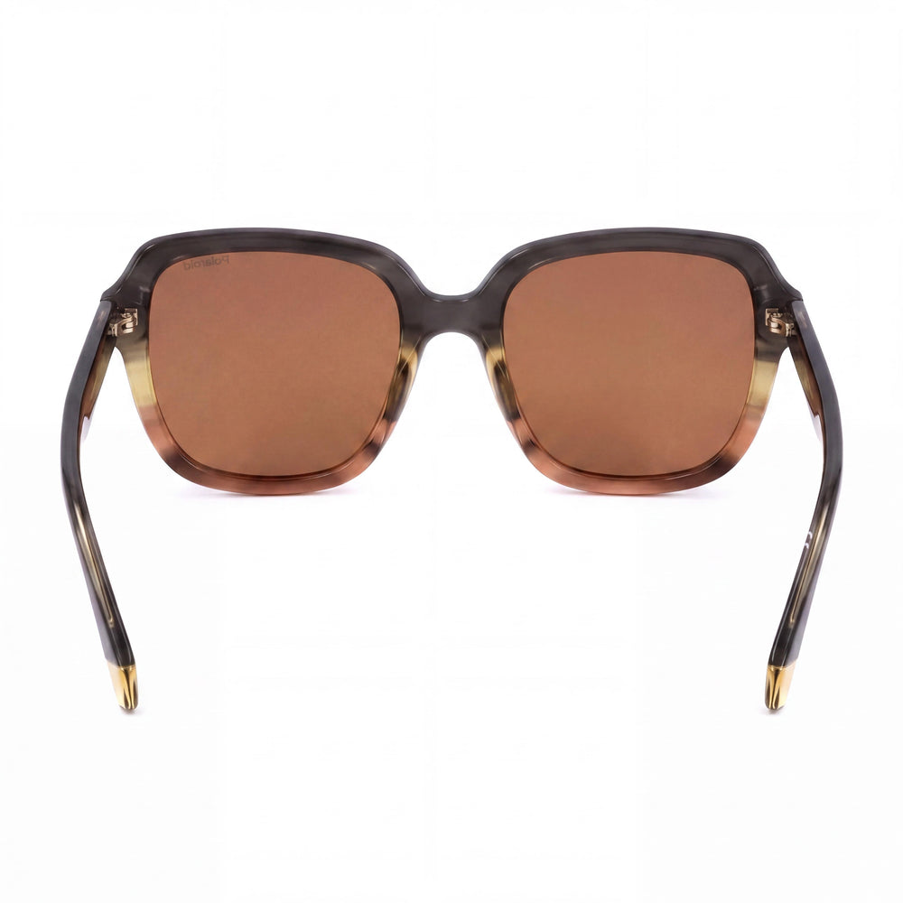 Gafas de sol polarizadas de plástico Polaroid Pld 4095/S/X para mujer con protección UV, armazón gris naranja, lentes cobrizas, 53mm
