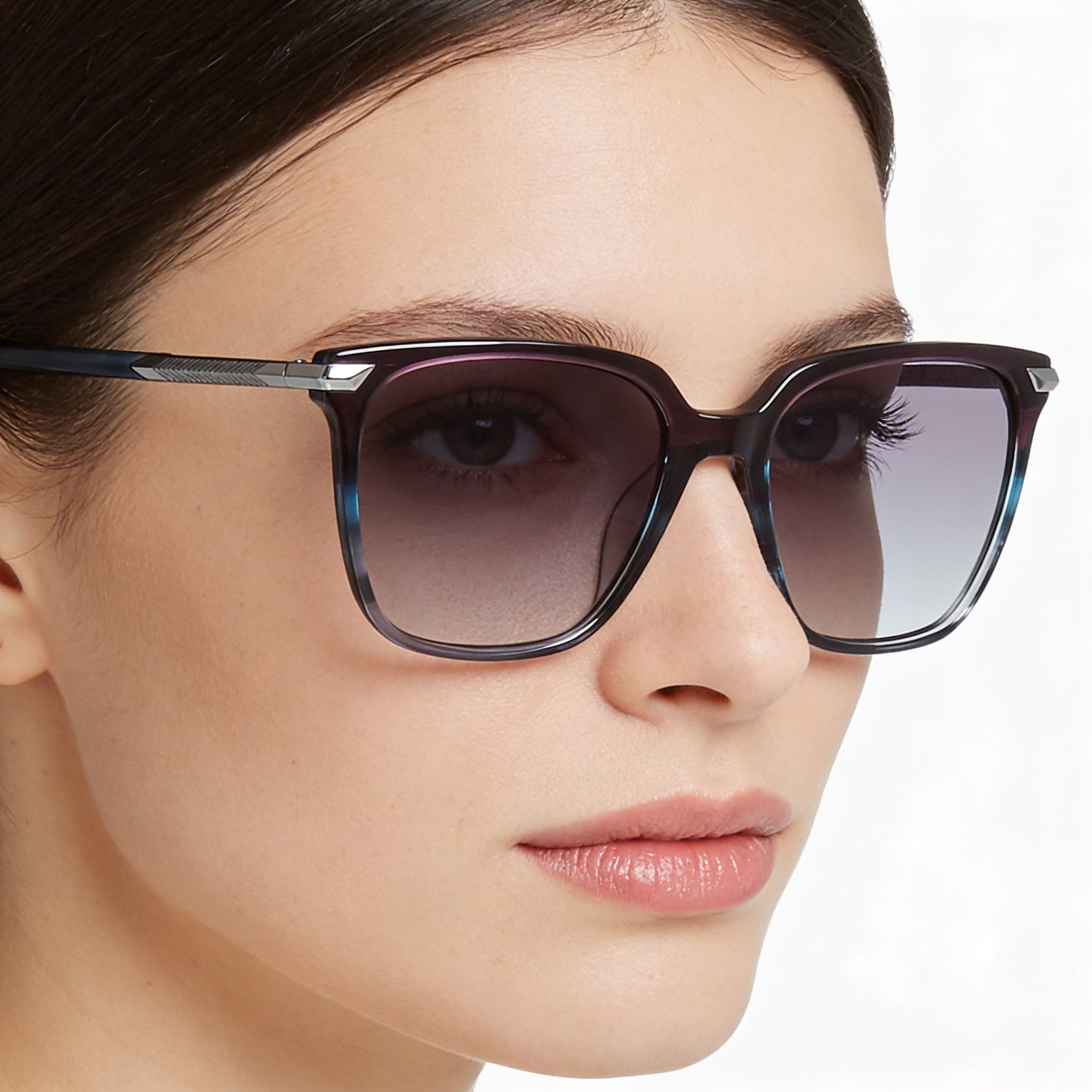 Rag & Bone Modern Women's Blueviolhorn Acetate Square Sunglasses 55mm, Photo 5