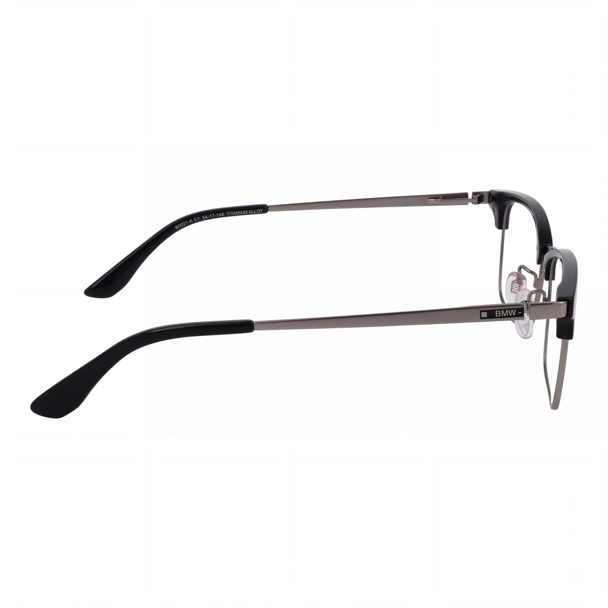 Gafas para hombre BMW con montura de titanio en rutenio oscuro mate y lentes de demostración transparentes, listas para graduar 54-17-145, Photo 3
