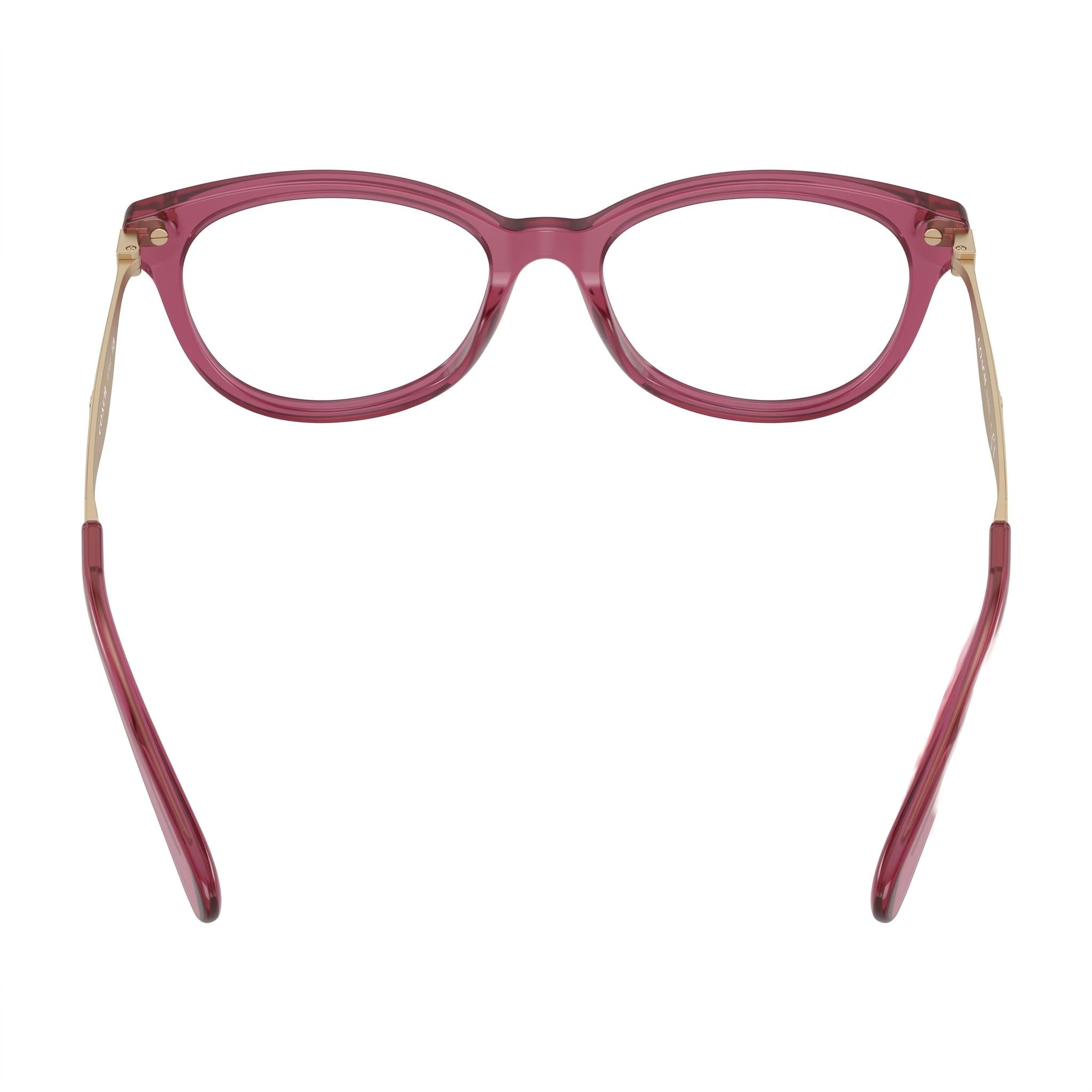 COACH Hc6245u Universal Fit Women's Transparent Burgundy Plastic Frame Eyeglasses with Polycarbonate Lens 53mm, Photo 3