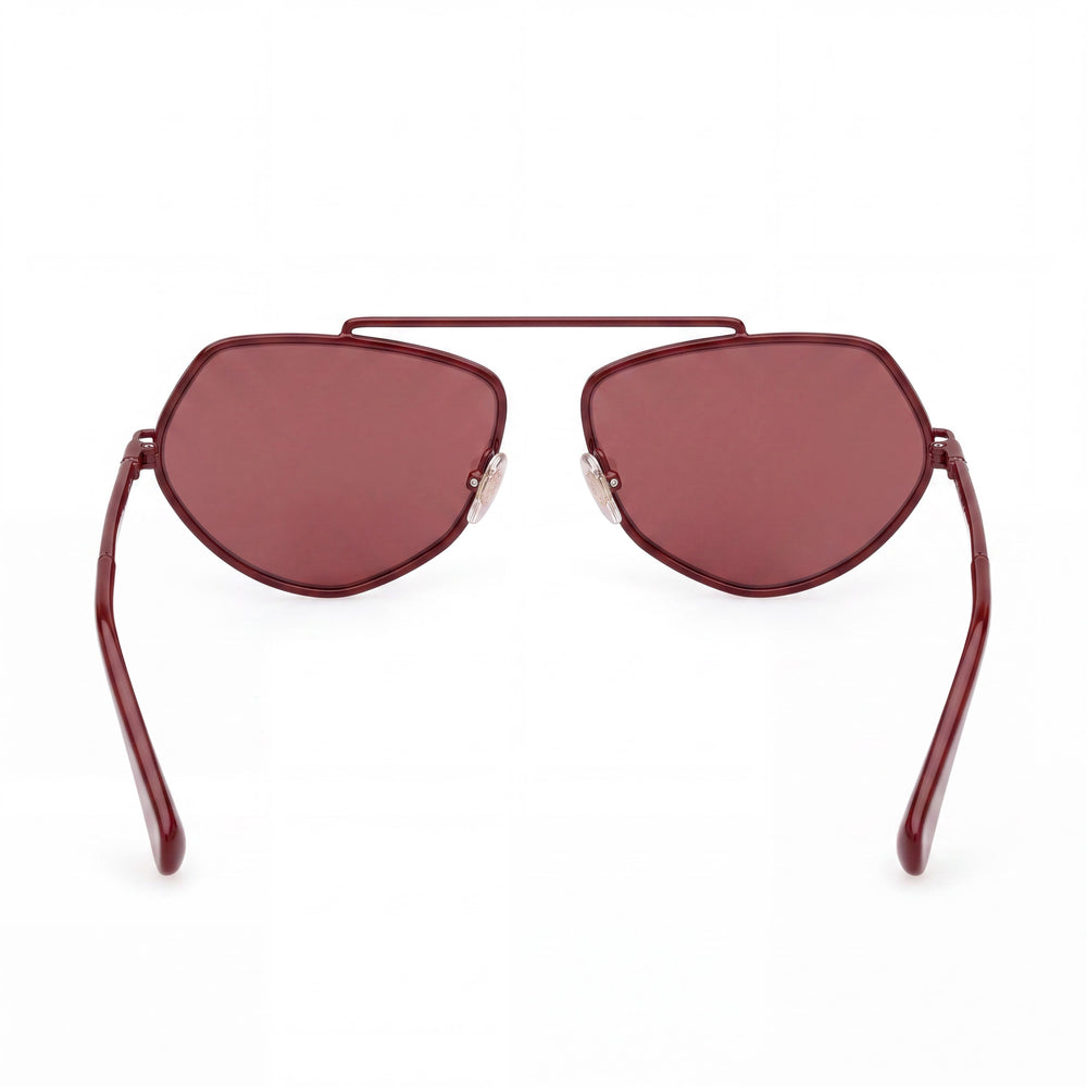 MaxMara Casual Women's Metal Frame Sunglasses, Shiny Burgundy, Bordeaux Lens, 60mm