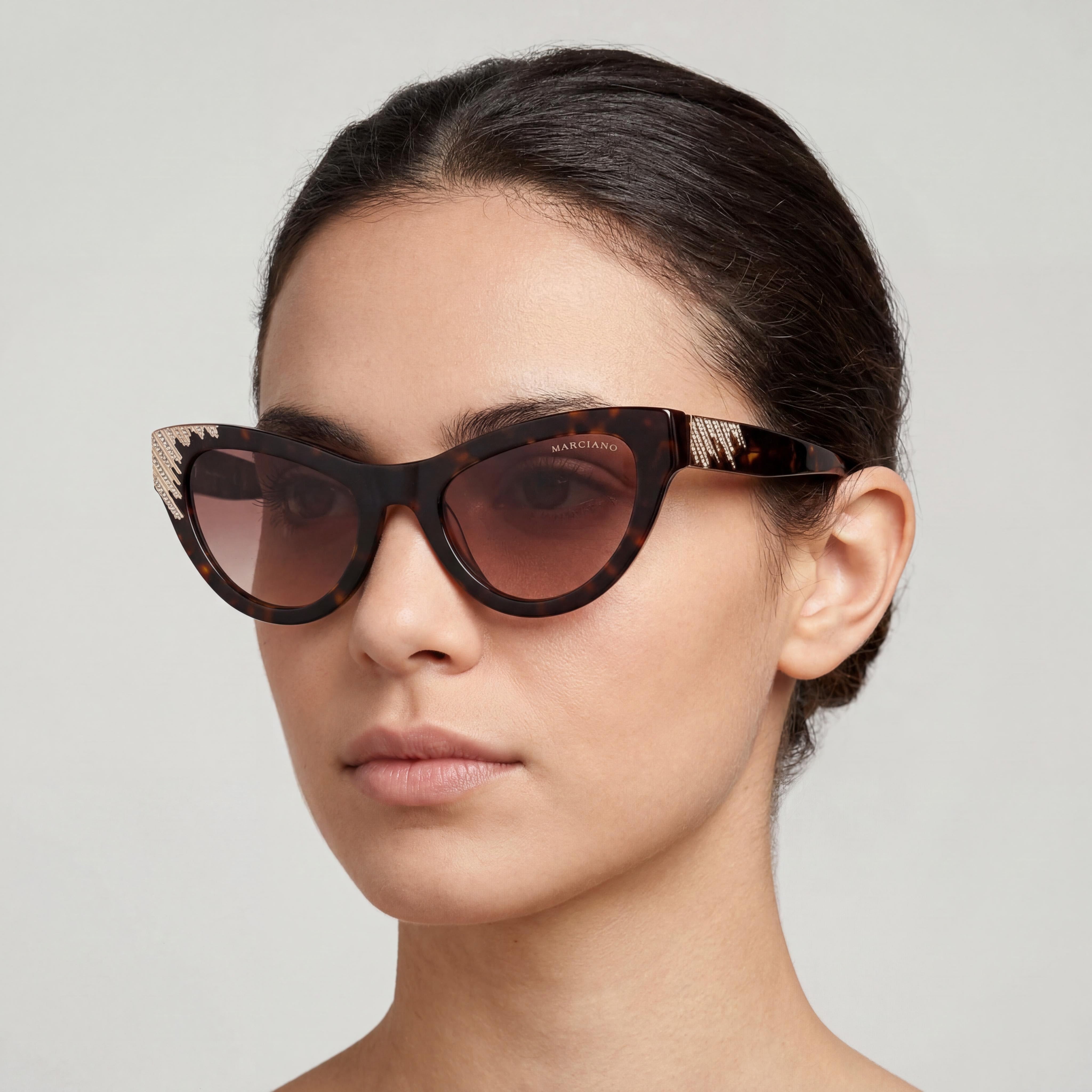 GUESS by Marciano Gm00025 Unisex Dark Havana Plastic Frame Brown Non-Polarized Lens Eyewear 53-21-140, Photo 5