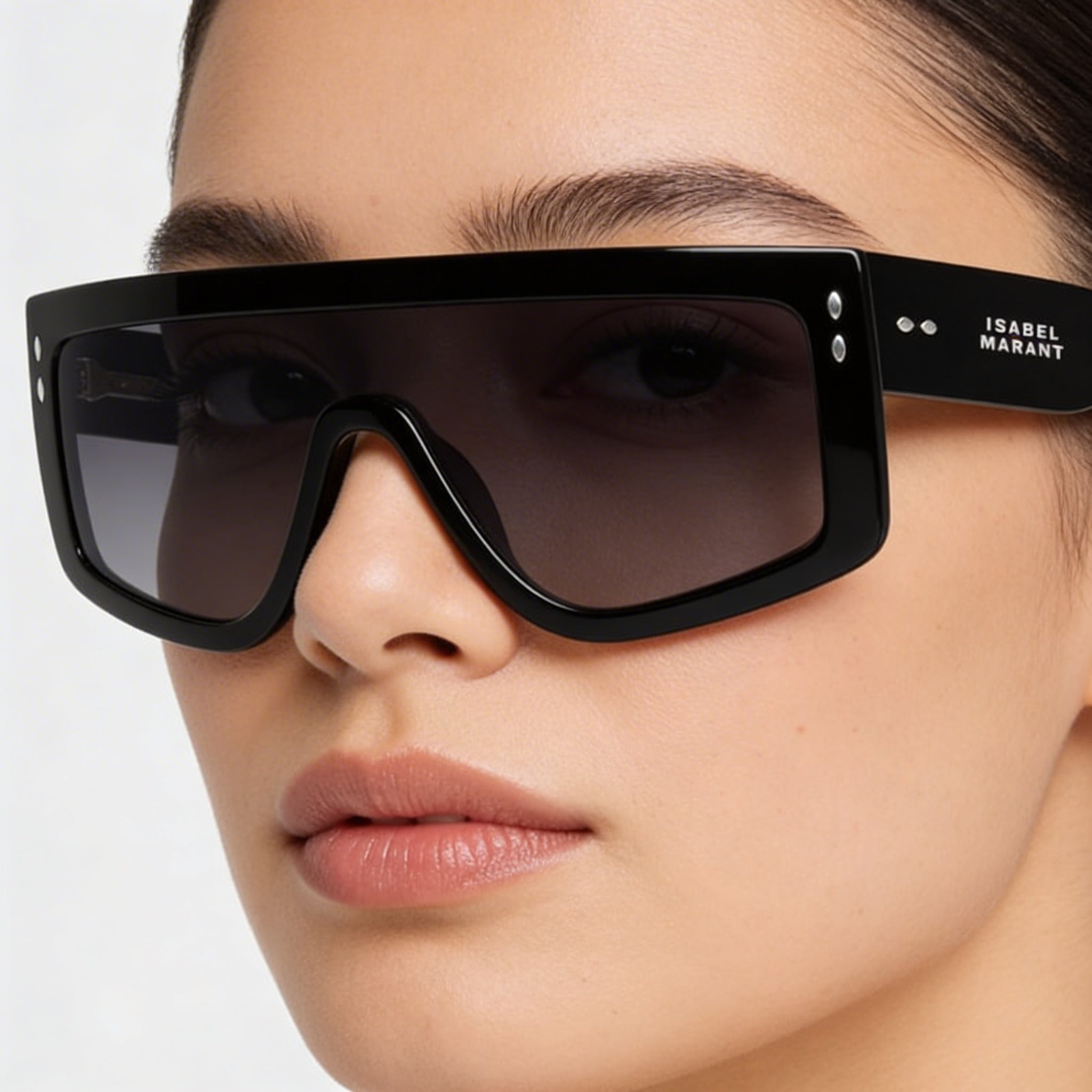 Isabel Marant Trendy Acetate Maxi Temple Shield Women's Black Grey Frame UV Protection Sunglasses 99mm, Photo 5