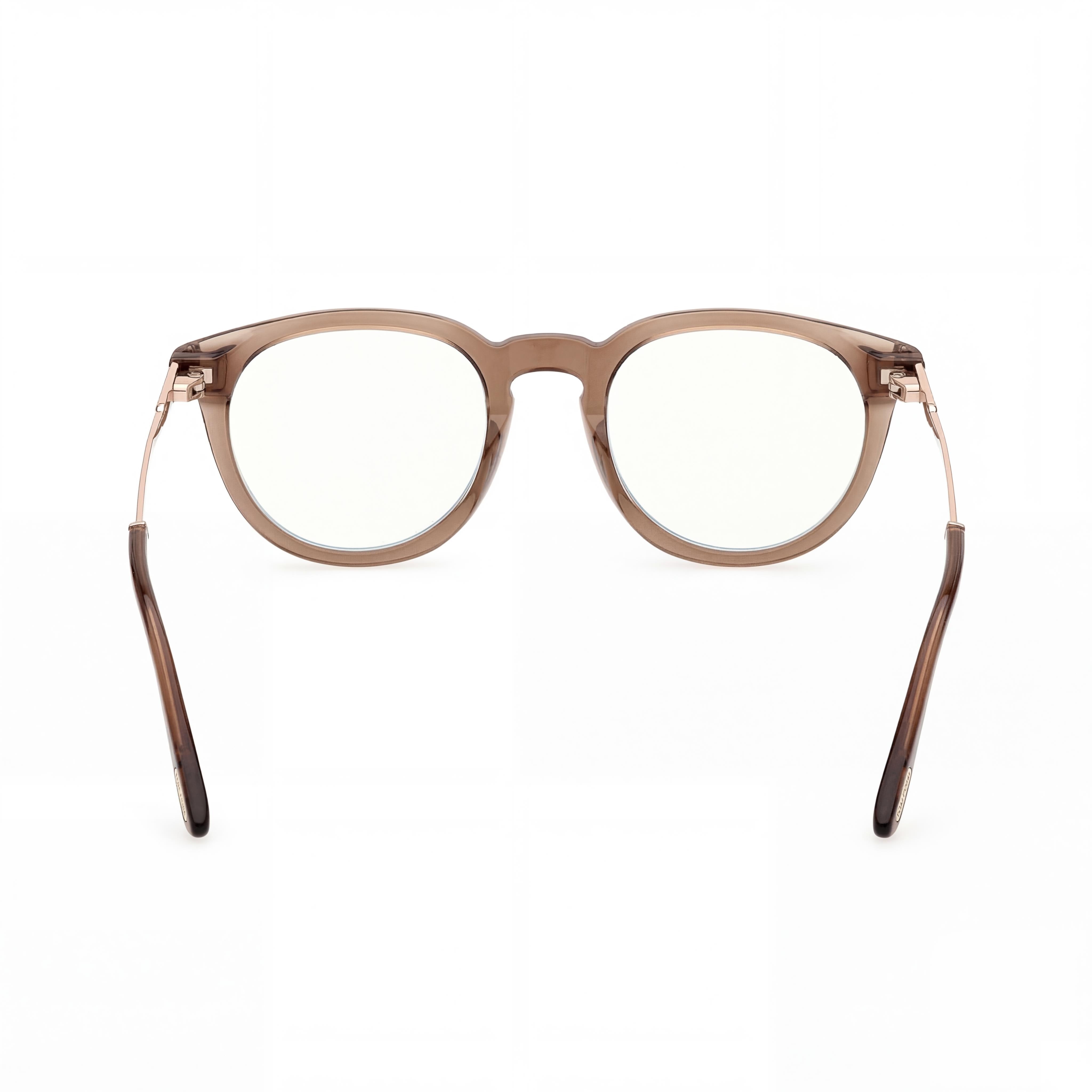 Gafas unisex Tom Ford en color marrón con montura óptica y lentes transparentes de demostración. Las lentes se pueden reemplazar por lentes graduadas personalizadas., Photo 3