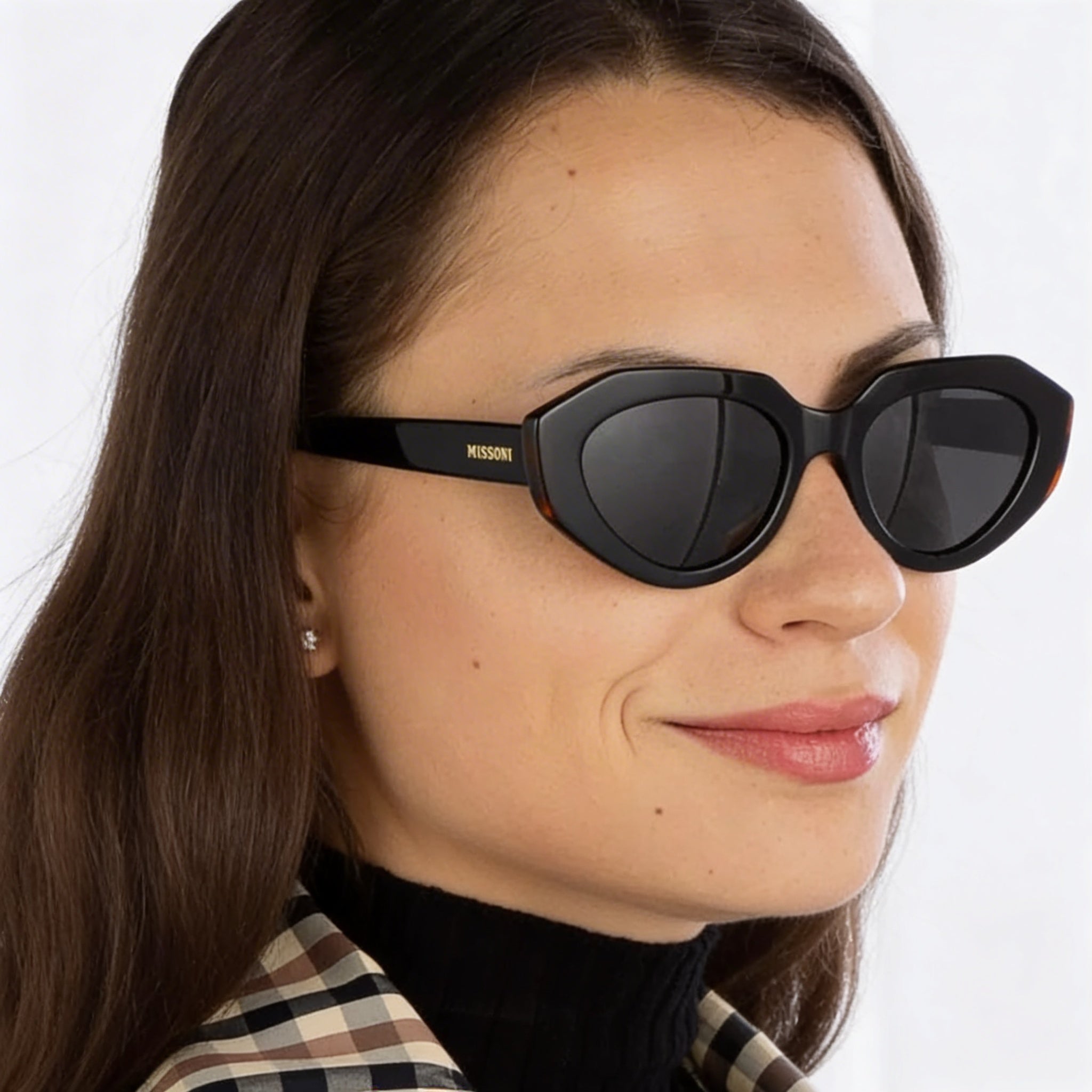 Gafas de sol M Missoni para mujer, modernas, de acetato negro con protección UV, 53 mm, Photo 5