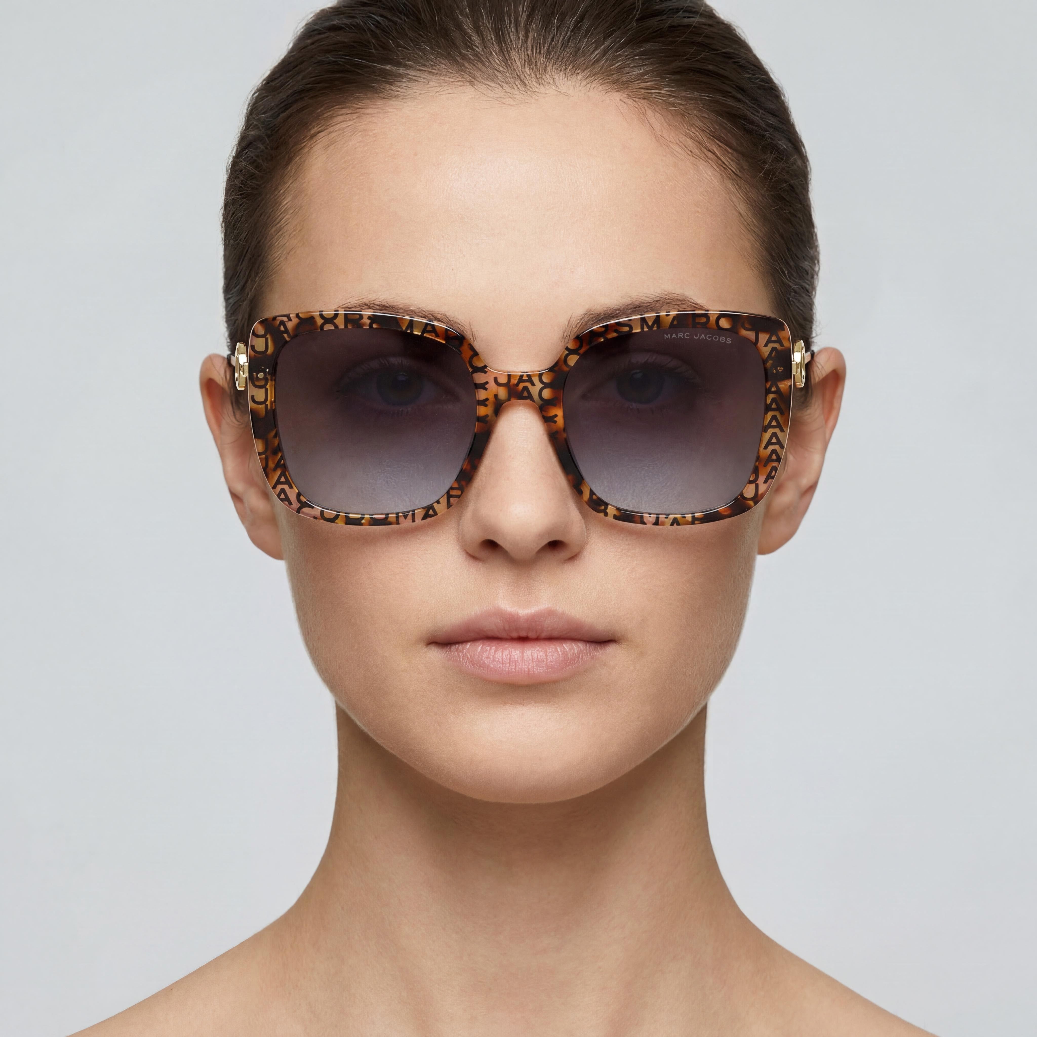 Marc Jacobs Classic Women's Havana Plastic Brown Turquoise 100% UV Protection Non-Polarized Sunglasses 55mm, Photo 5