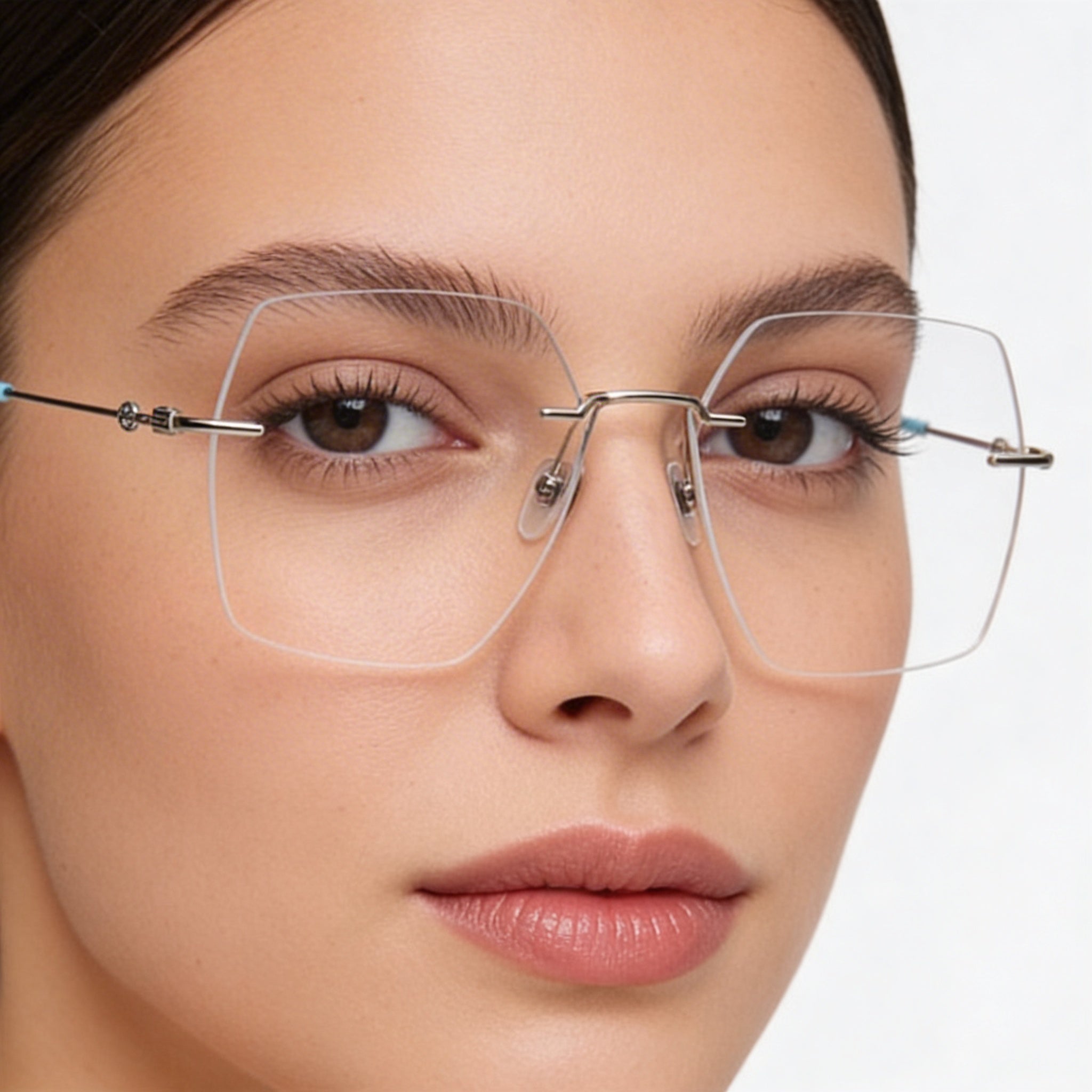 Gucci Women's Square/Rectangle Metal Frame Eyeglasses Silver Transparent 55mm, Photo 5