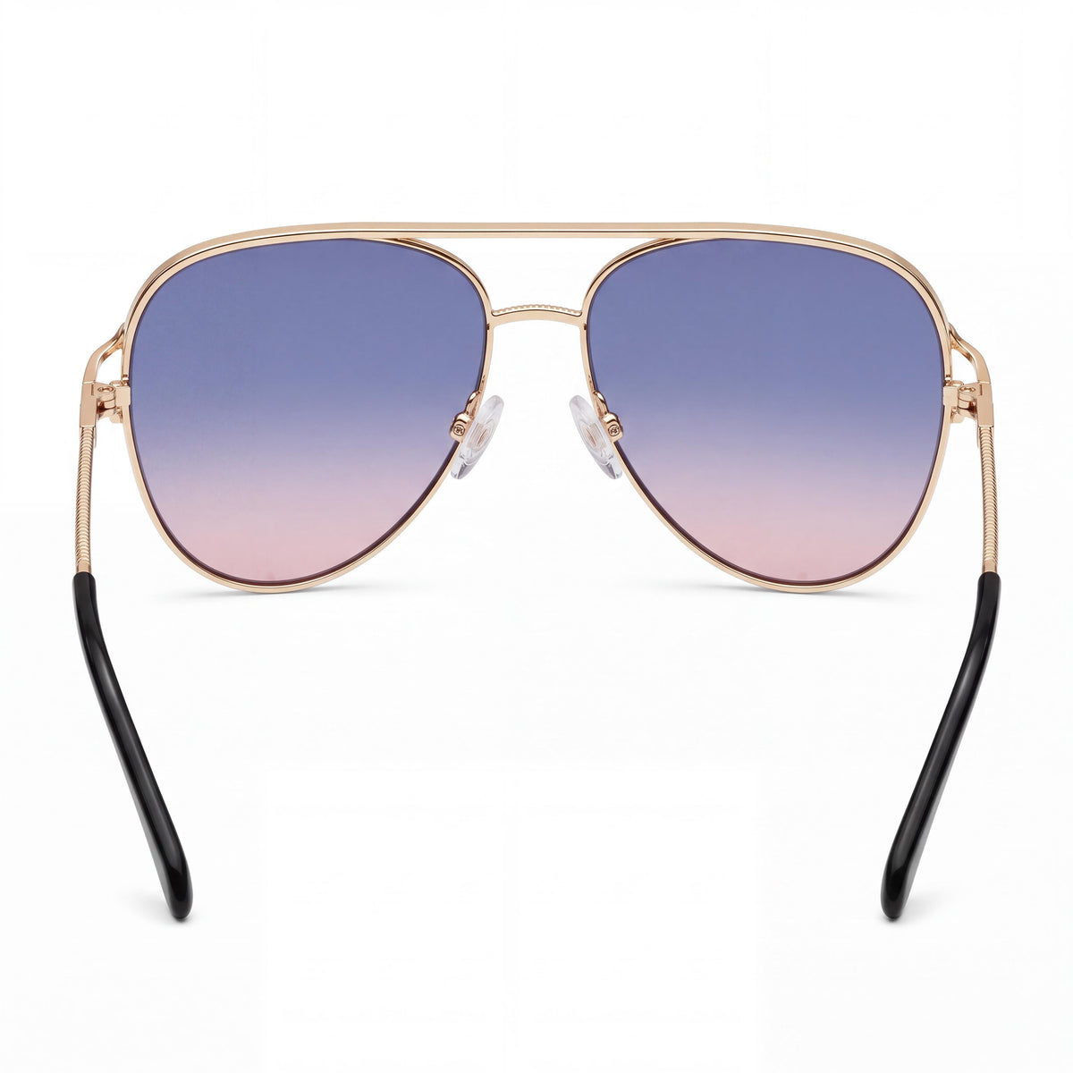 Gafas de sol de aviador para mujer QUAY AUSTRALIA High Key Twist con montura de metal dorado y lentes azul rosado, protección UV, 146 mm, Photo 4