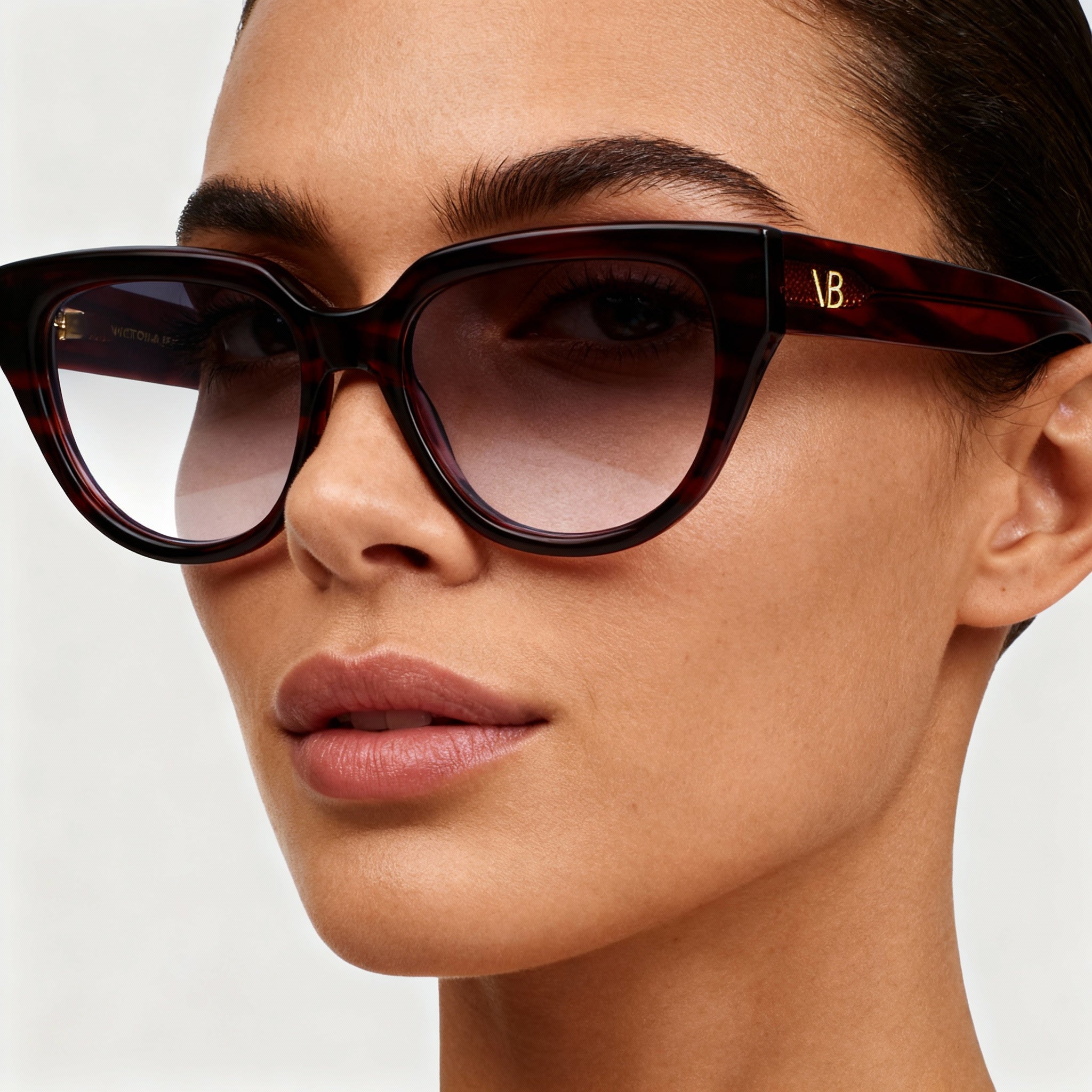 Victoria Beckham VB2674 Women's Ophthalmic Full Rim Eyeglasses, Red Striped Acetate 53-17-140, Photo 4