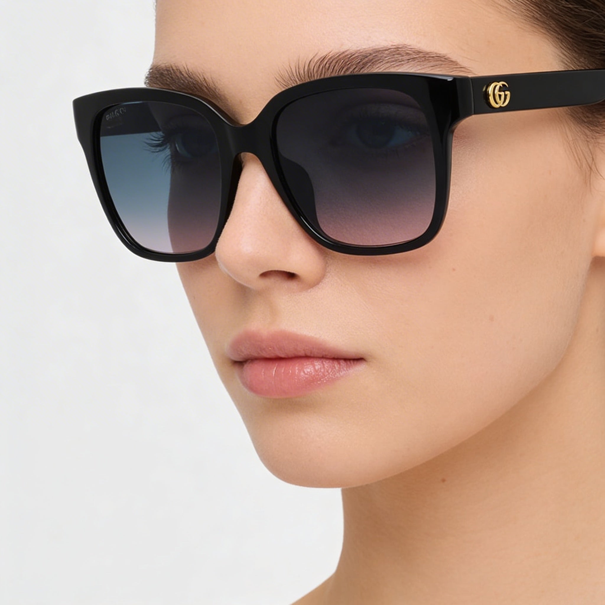 Gucci Gg0715sa Women's Black Blue Injection Sunglasses, UV Protected Blue Gradient Lenses, 53mm, Photo 5