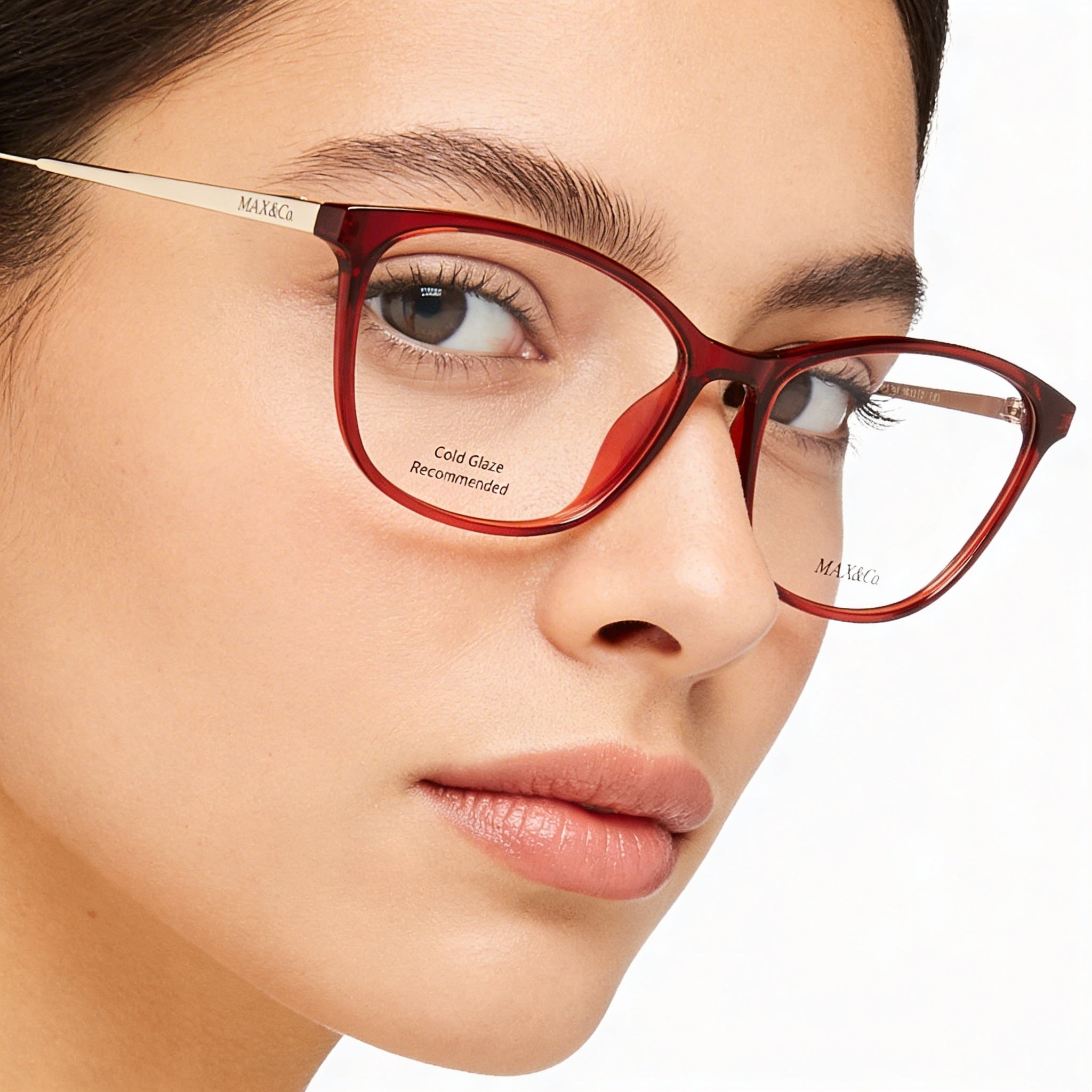 Max & Co. Casual Women's Eyeglasses with Injected Bordeaux Frame and Non-Polarized Transparent Lenses, 54mm, Photo 5