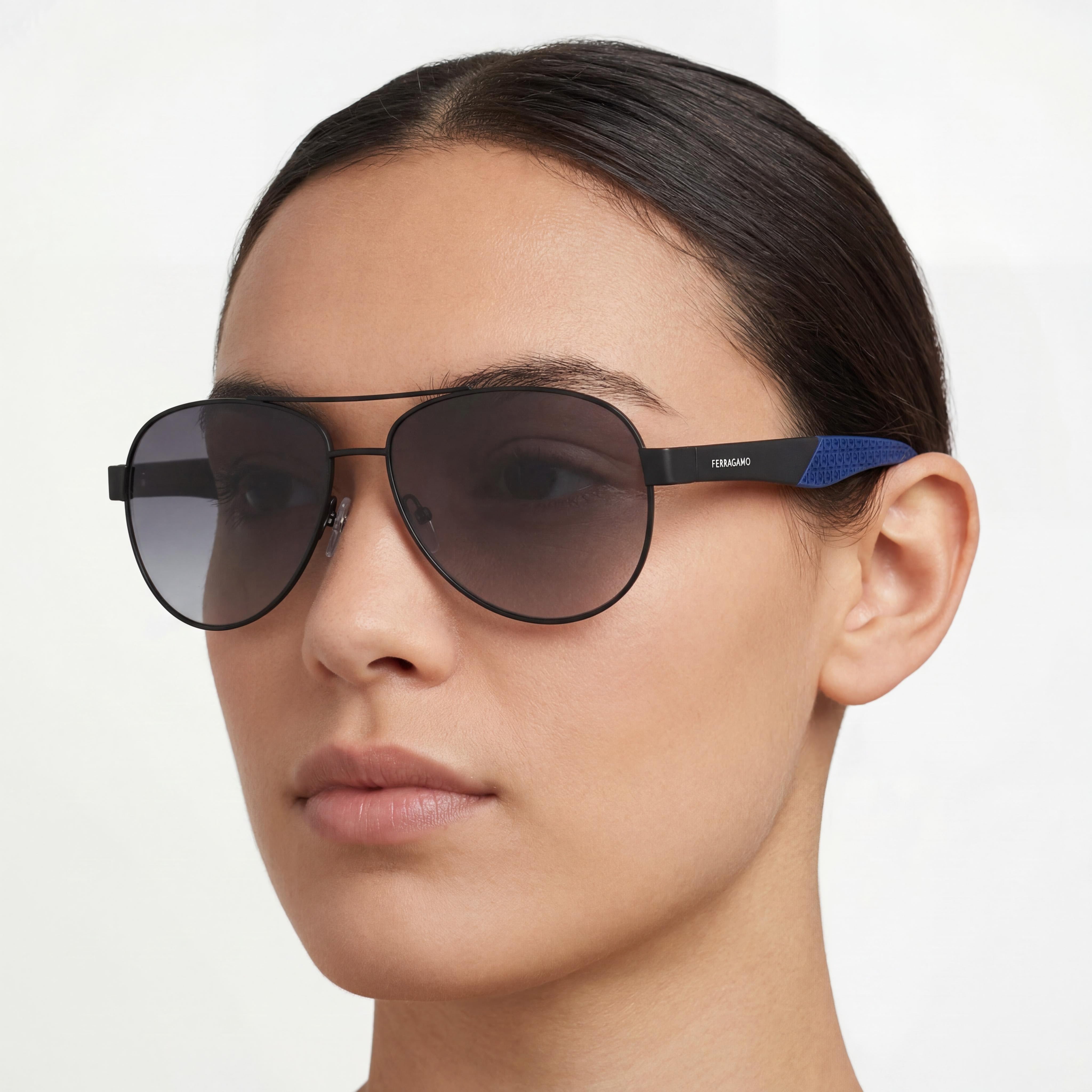Salvatore Ferragamo Sf275sn Unisex Stainless Steel Frame Matte Black 62mm Polycarbonate UV Protected Non-Polarized, Photo 5