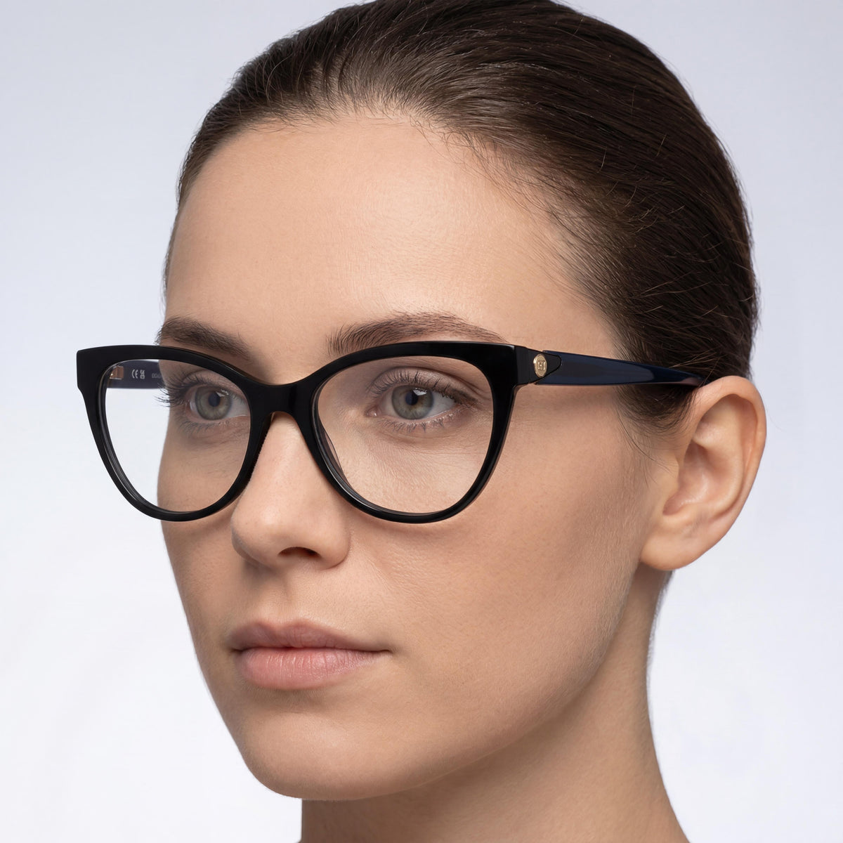 Montura de gafas no polarizadas Escada Casual de acetato negro para mujer con lentes transparentes 54/17/140, Photo 3