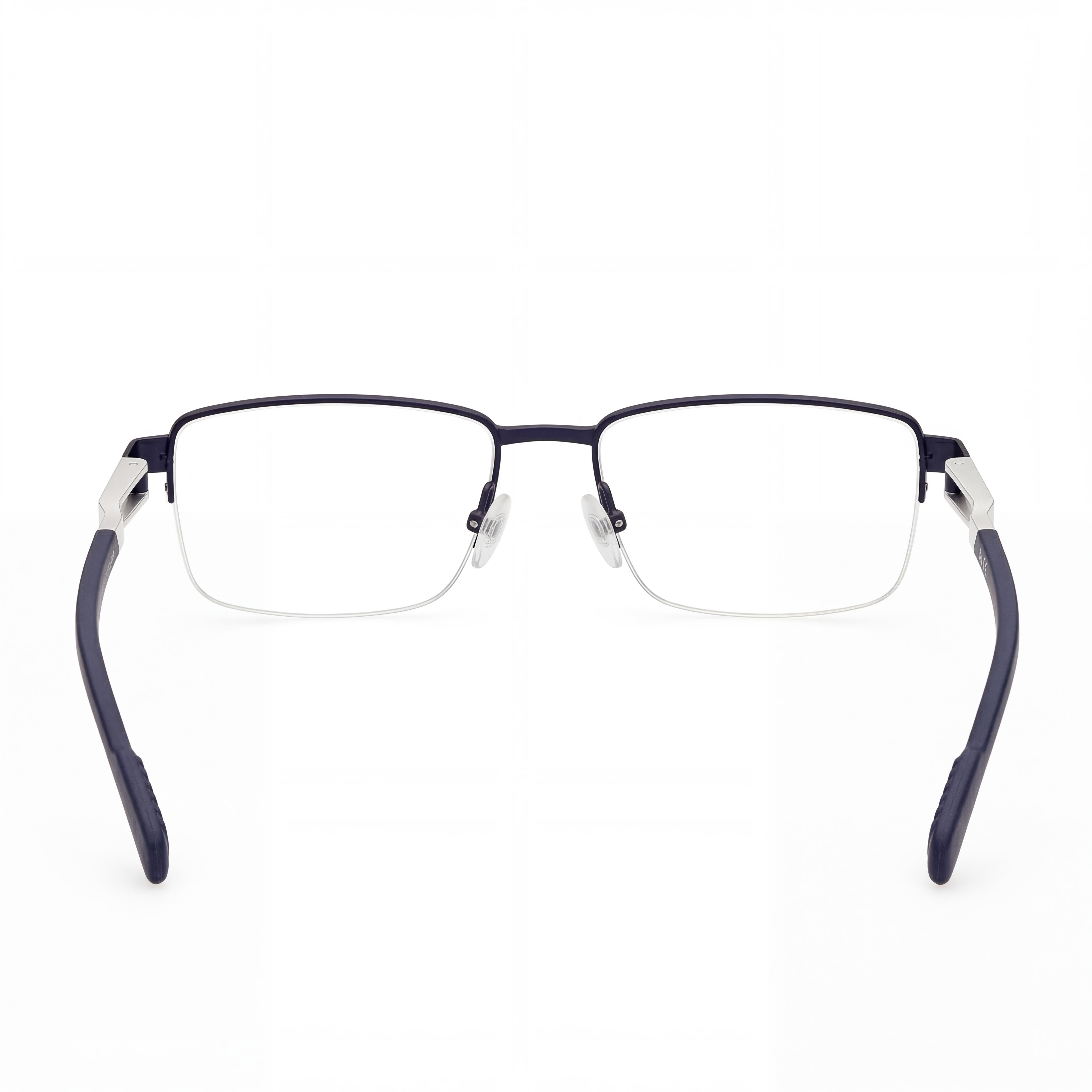 adidas Casual Unisex Matte Blue Metal Frame Eyewear with Transparent Polycarbonate Lenses 55mm, Photo 4