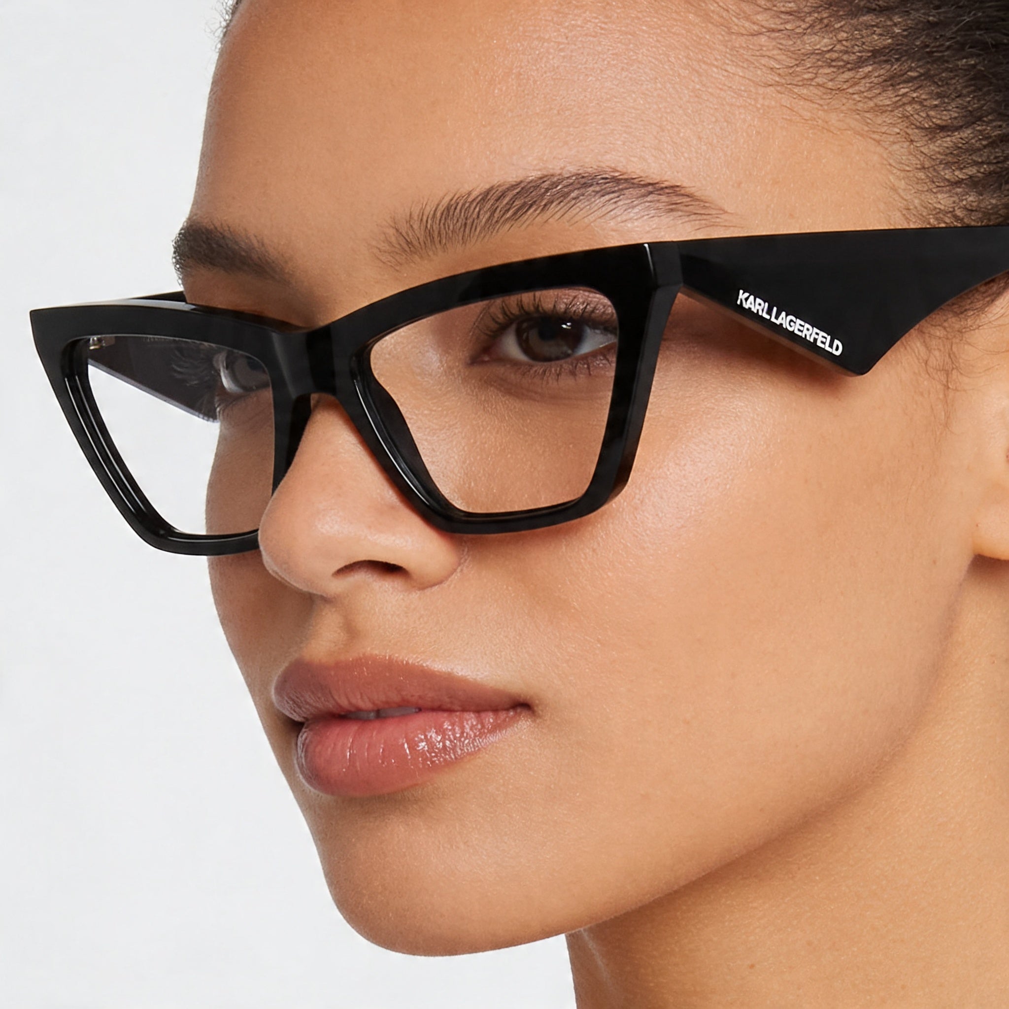 KARL LAGERFELD Kl6195 Women's Black Acetate Optical Frames with Polycarbonate Lenses - 54mm Lens, 17mm Bridge, 140mm Temple, Photo 4