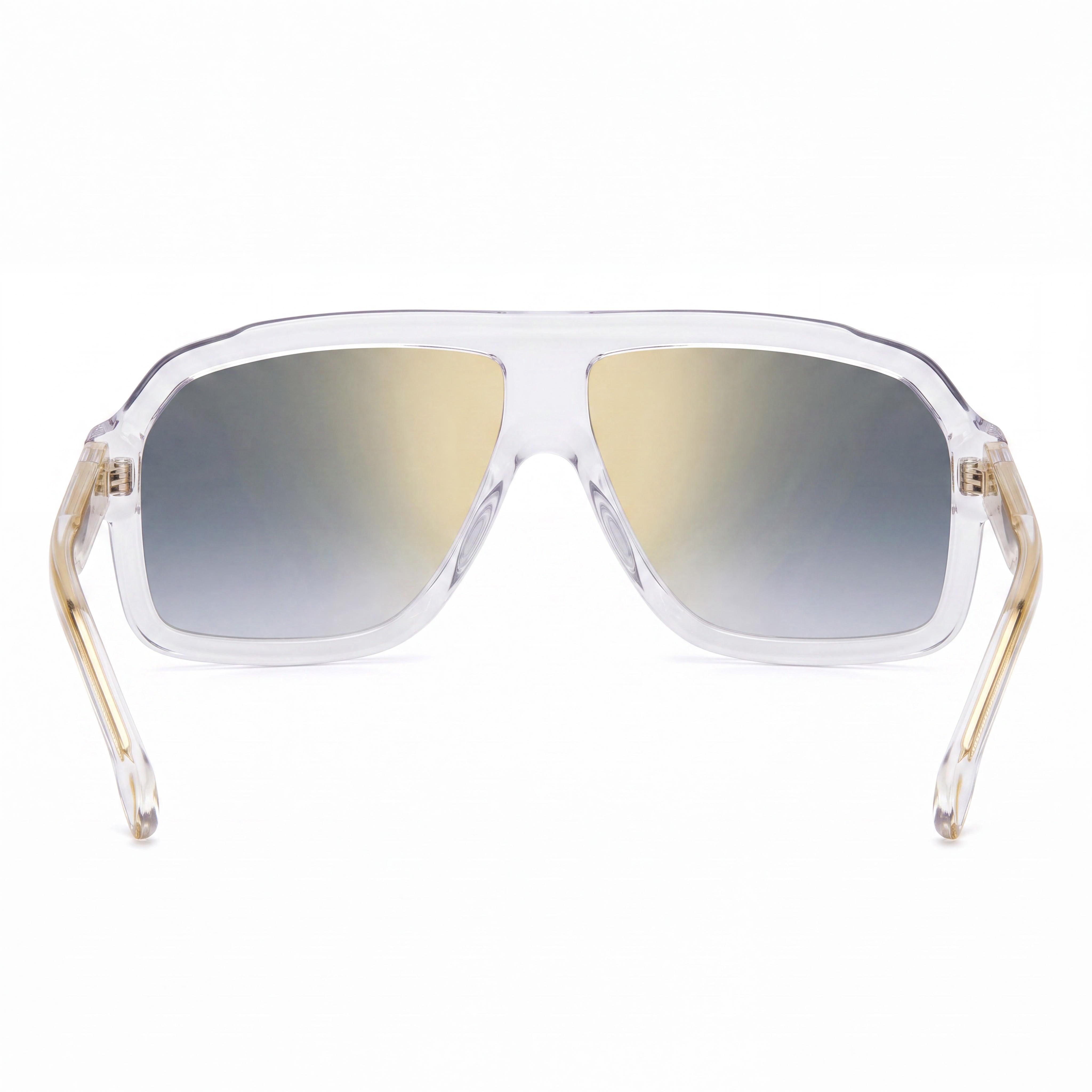 Gafas de sol Carrera Classic 1053/S unisex con montura de acetato transparente, lentes azules degradadas con efecto espejo dorado y protección UV de 60 mm, Photo 3