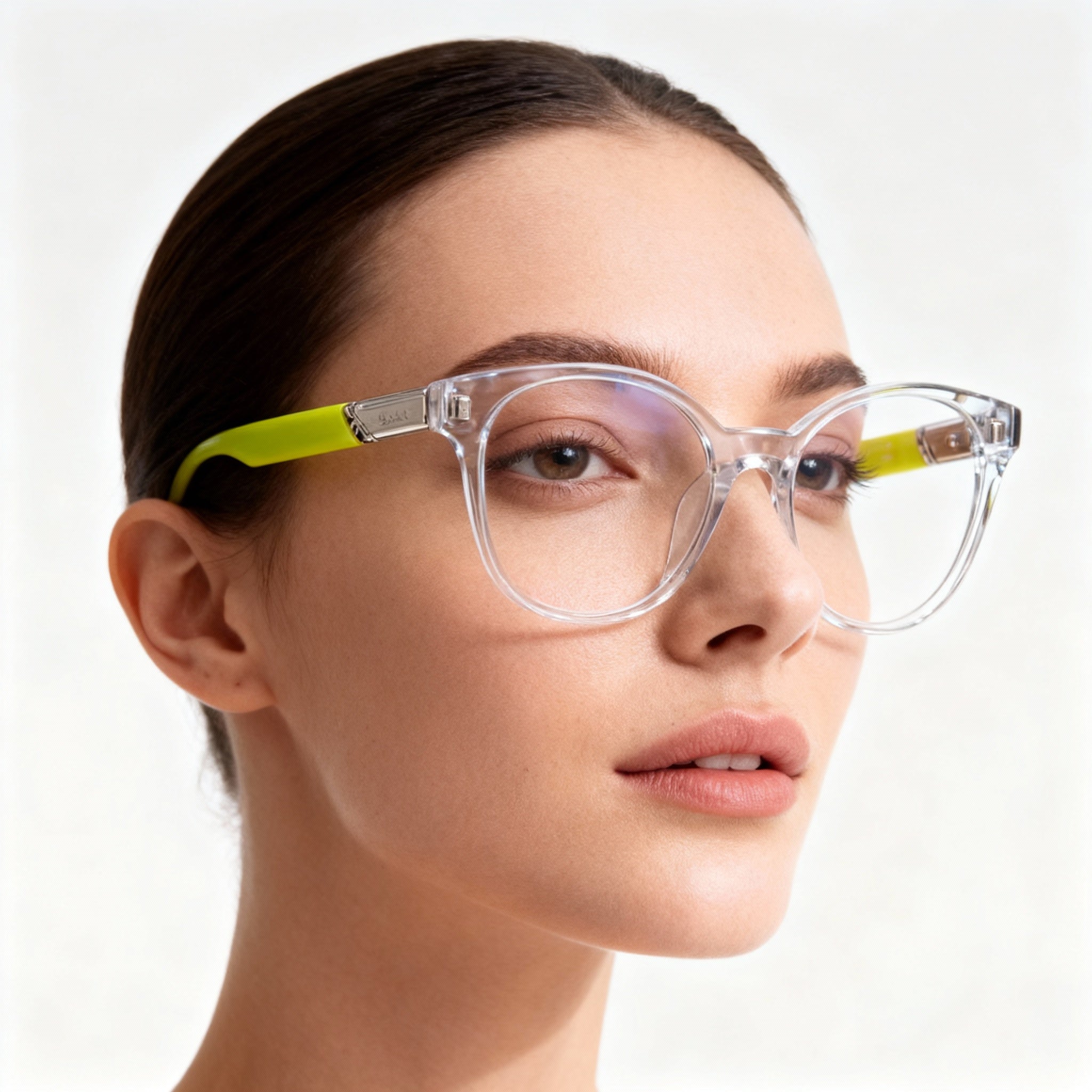 Furla Vfu667 Women's Round Acetate Optical Eyeglasses in Cristallo Lucido, Size 51-18-140, Photo 5