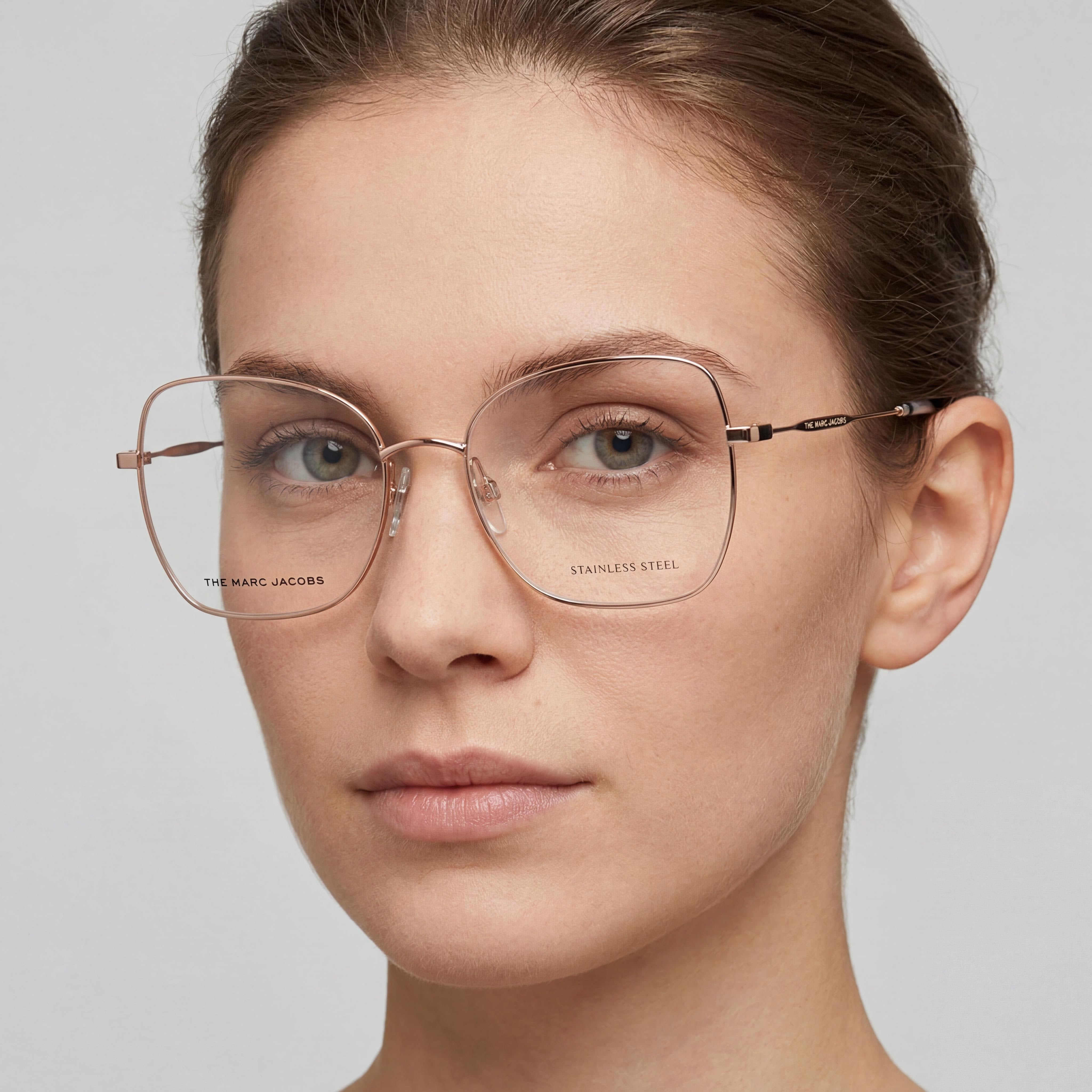 Gafas de sol Marc Jacobs Modern para mujer, montura de metal oro cobrizo, lentes de policarbonato no polarizadas, 55 mm, Photo 5