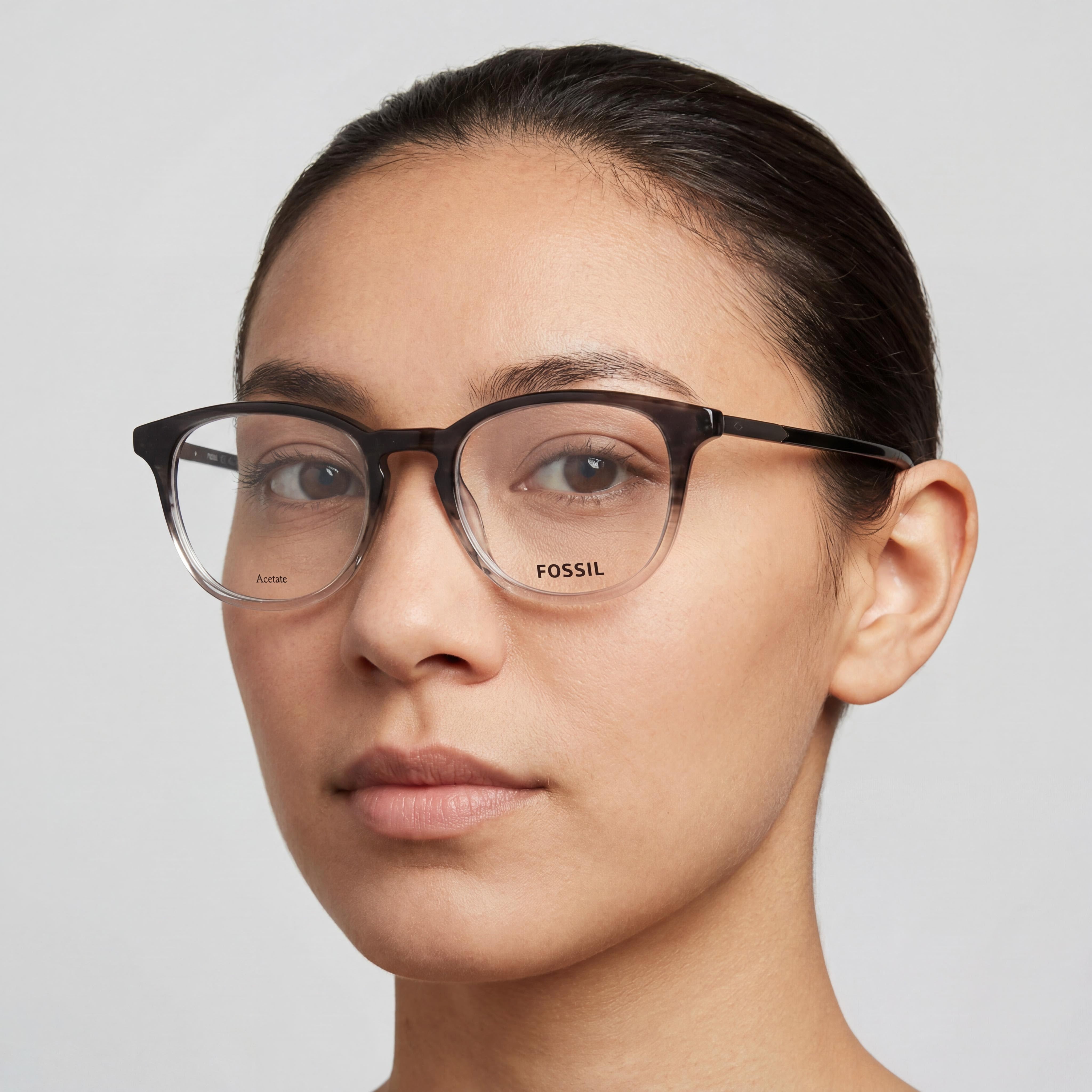 Fossil Fos 7127 Gafas Unisex con Montura de Plástico Transparente Negro Gris 50mm, Photo 4