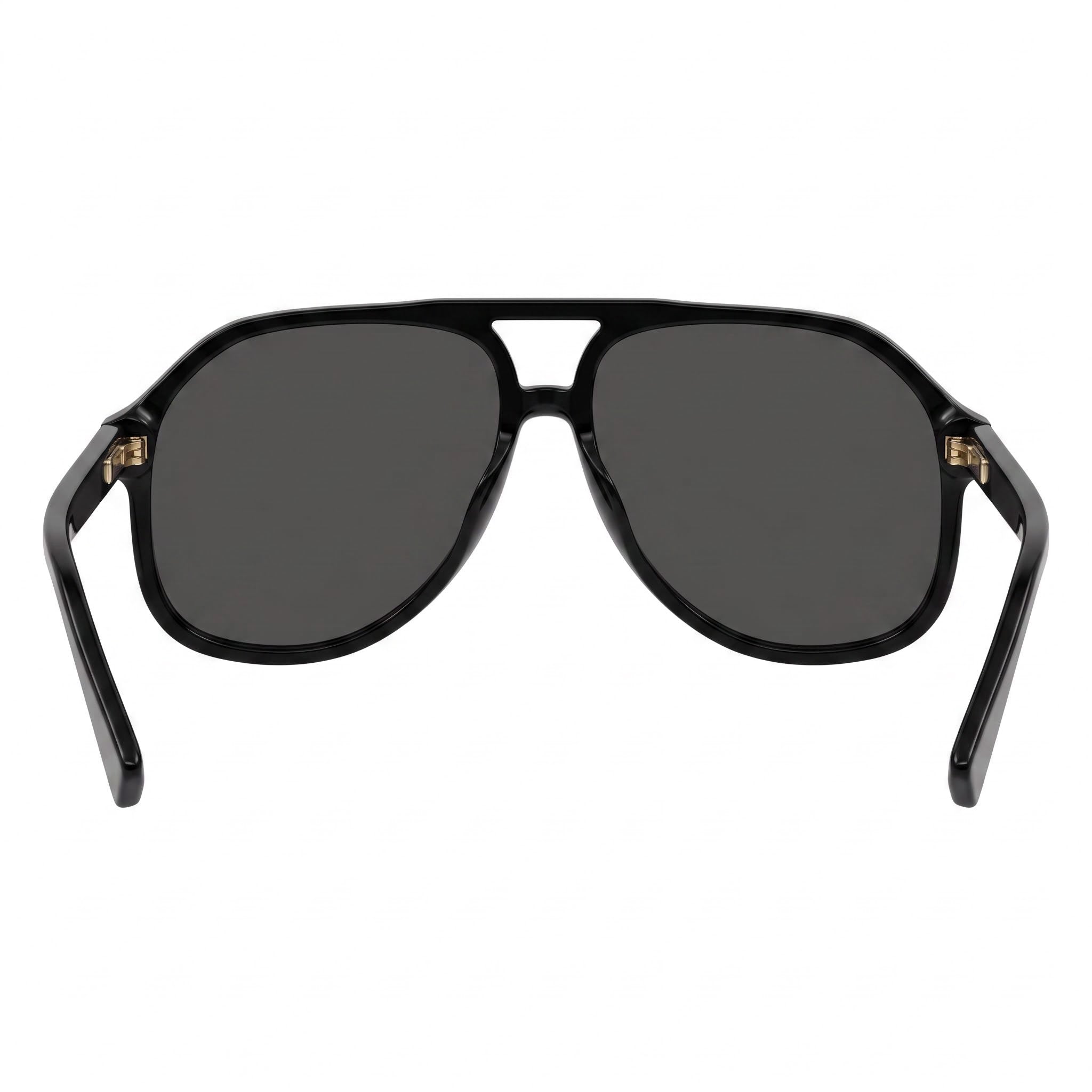 Gucci GG1042S Men's Pilot Black Gold Logo Acetate, Grey Non-Polarized UV Protection Sunglasses 60mm, Photo 3
