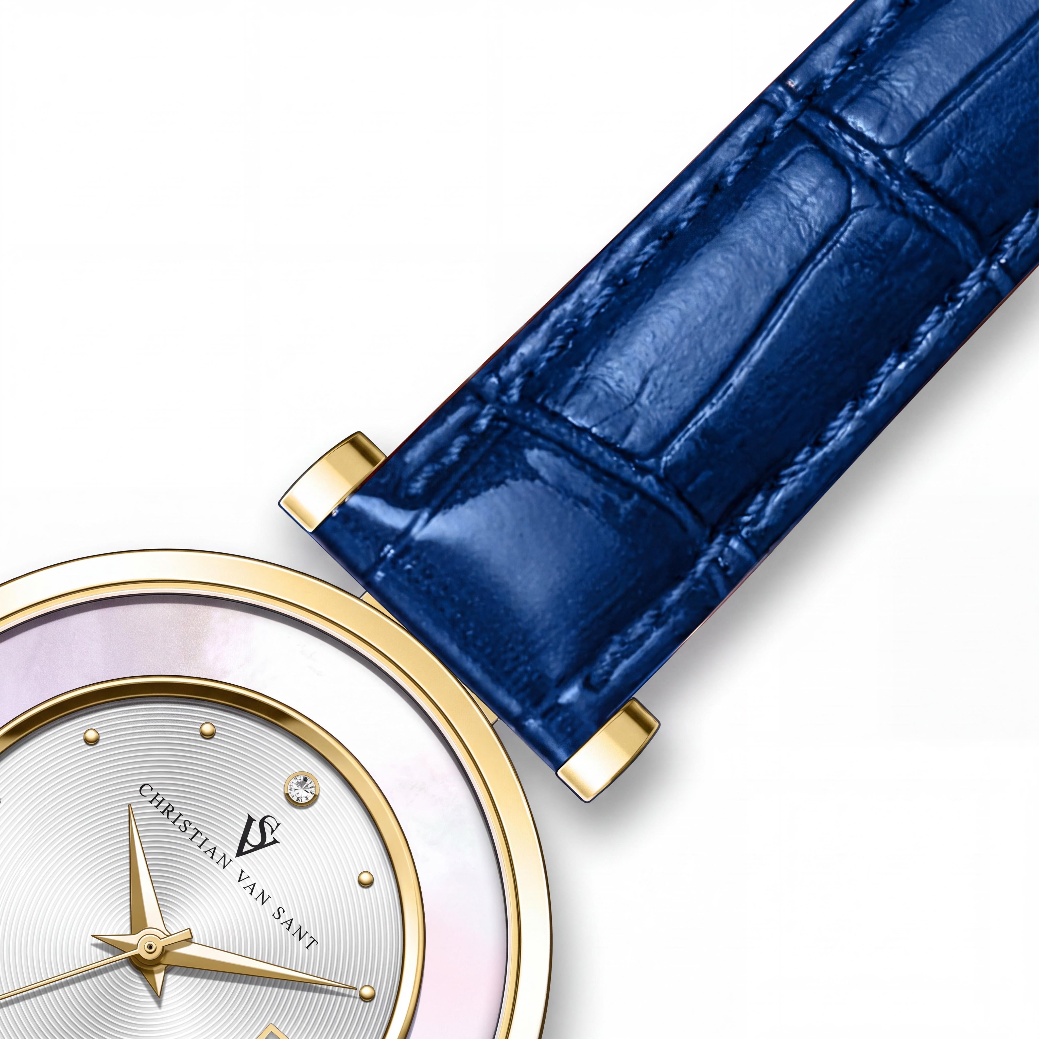Christian Van Sant CV3813 Modern Women's Watch with Silver Stainless Steel Case and Leather Strap, Water Resistant Quartz Movement, Photo 3