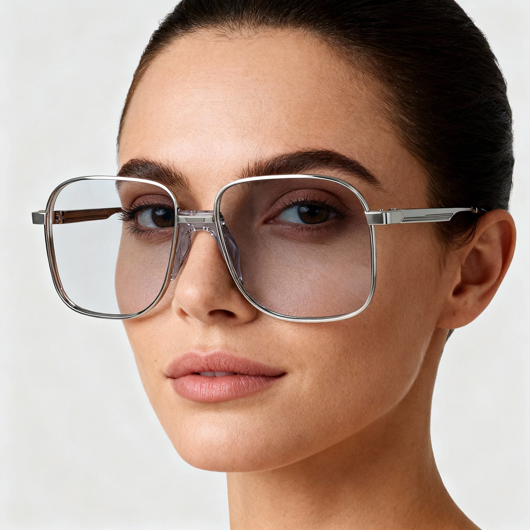 Victoria Beckham Modern Women's Silver Metal Frame Glasses with Non-polarised Polycarbonate Lenses 56mm, Photo 4