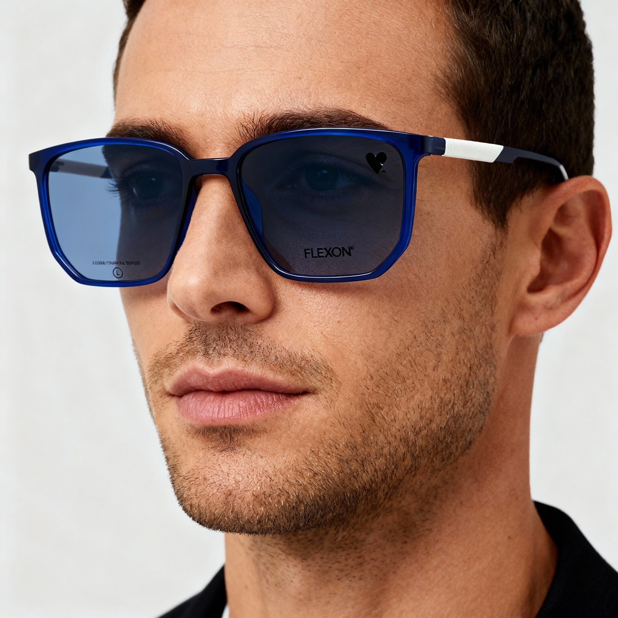 Flexon Ep8022 Men's Eyeglasses, Metal Frame, Polarized, Shiny Crystal Navy 53-18-145, Photo 4