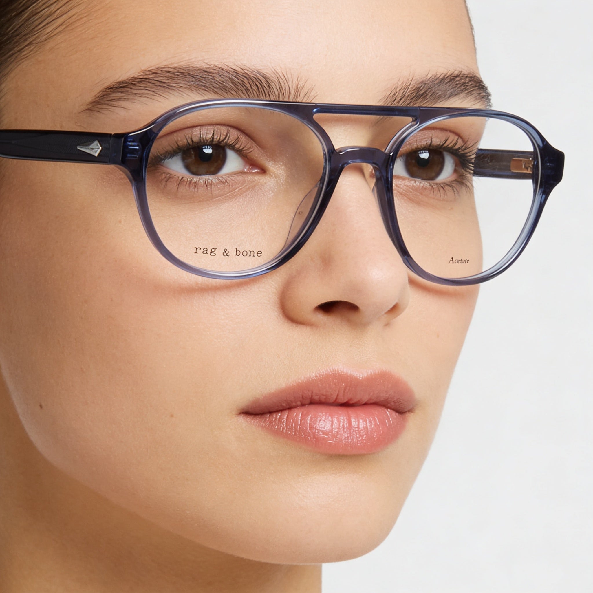 Gafas de sol modernas Rag & Bone para mujer con montura de acetato azul y lentes de policarbonato, 51 mm, Photo 4