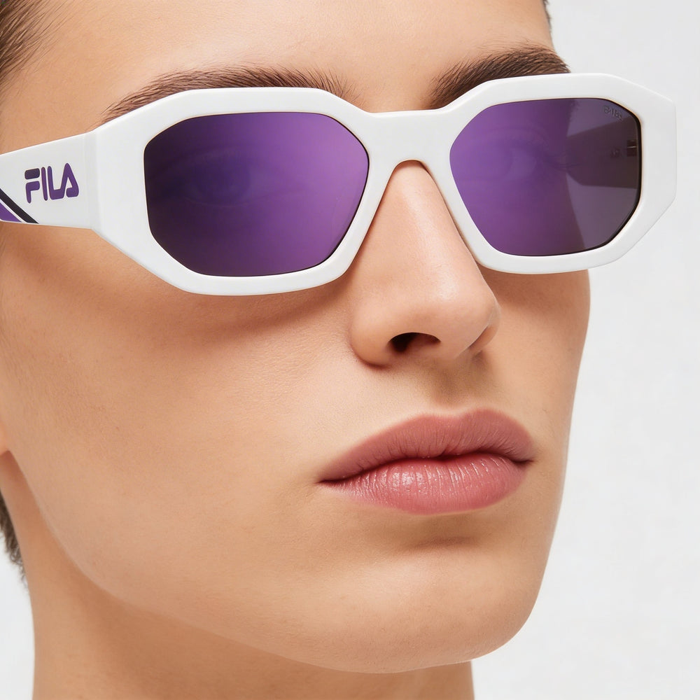 Gafas de sol FILA modernas unisex con montura de acetato y lentes de policarbonato - Ancho de lente de 54 mm, puente de 18 mm, patilla de 140 mm