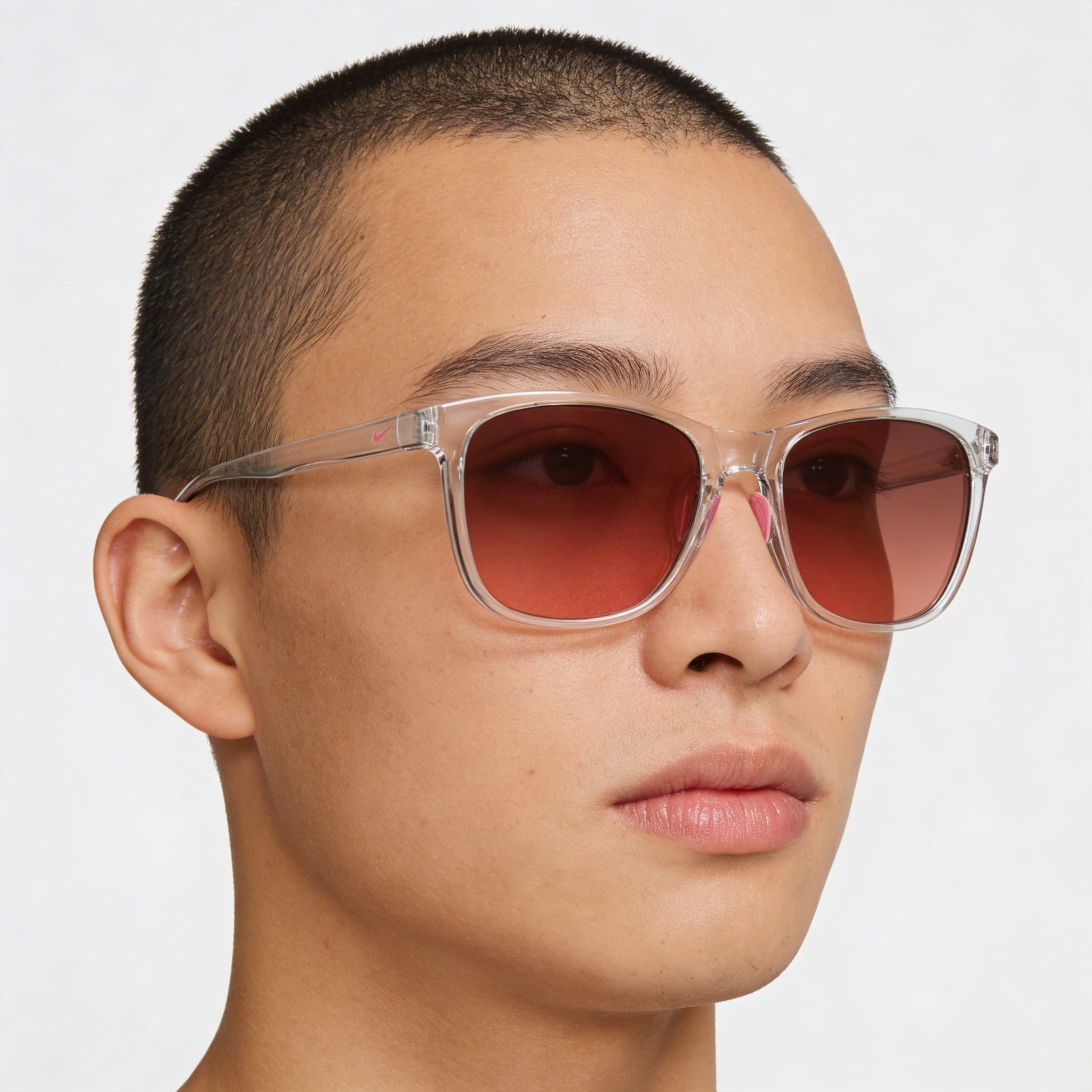 Nike Passage Ev1199 Unisex Plastic Non-Polarized UV Sunglasses, Crystal Clear Brown Peach, Brown Gradient Copper Flash, 55-18-145, Photo 4