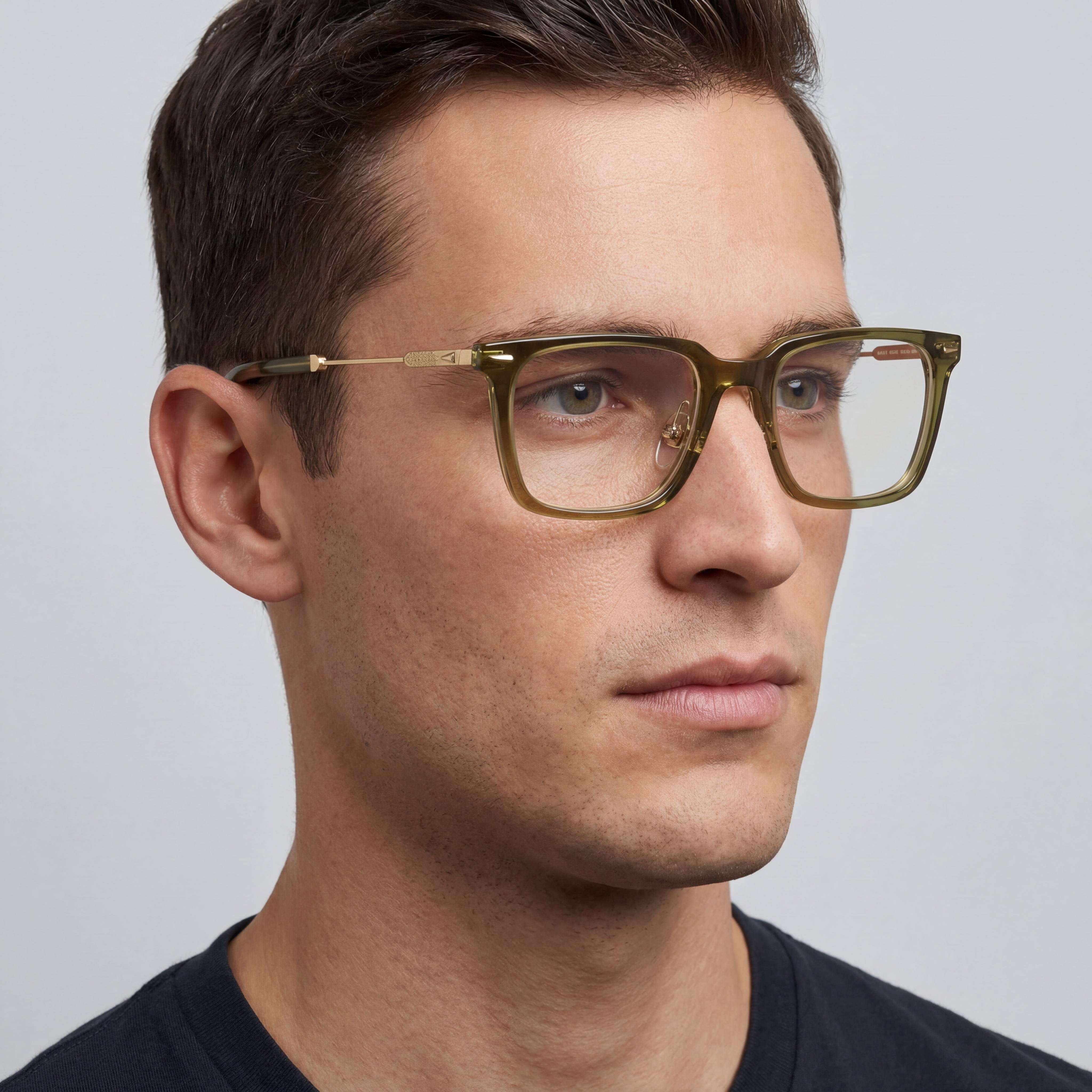 Chopard VCH346 Men's Acetate Shiny Transparent Olive Green Eyeglasses 52mm, Photo 5