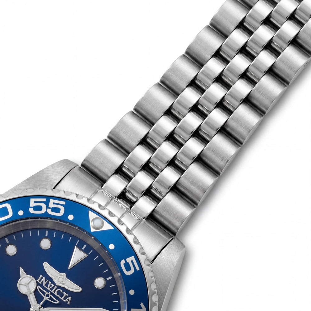 Invicta Pro Diver 37161 Women's Silver Stainless Steel Blue Dial Chronograph Quartz Watch 38mm Water Resistant 200M