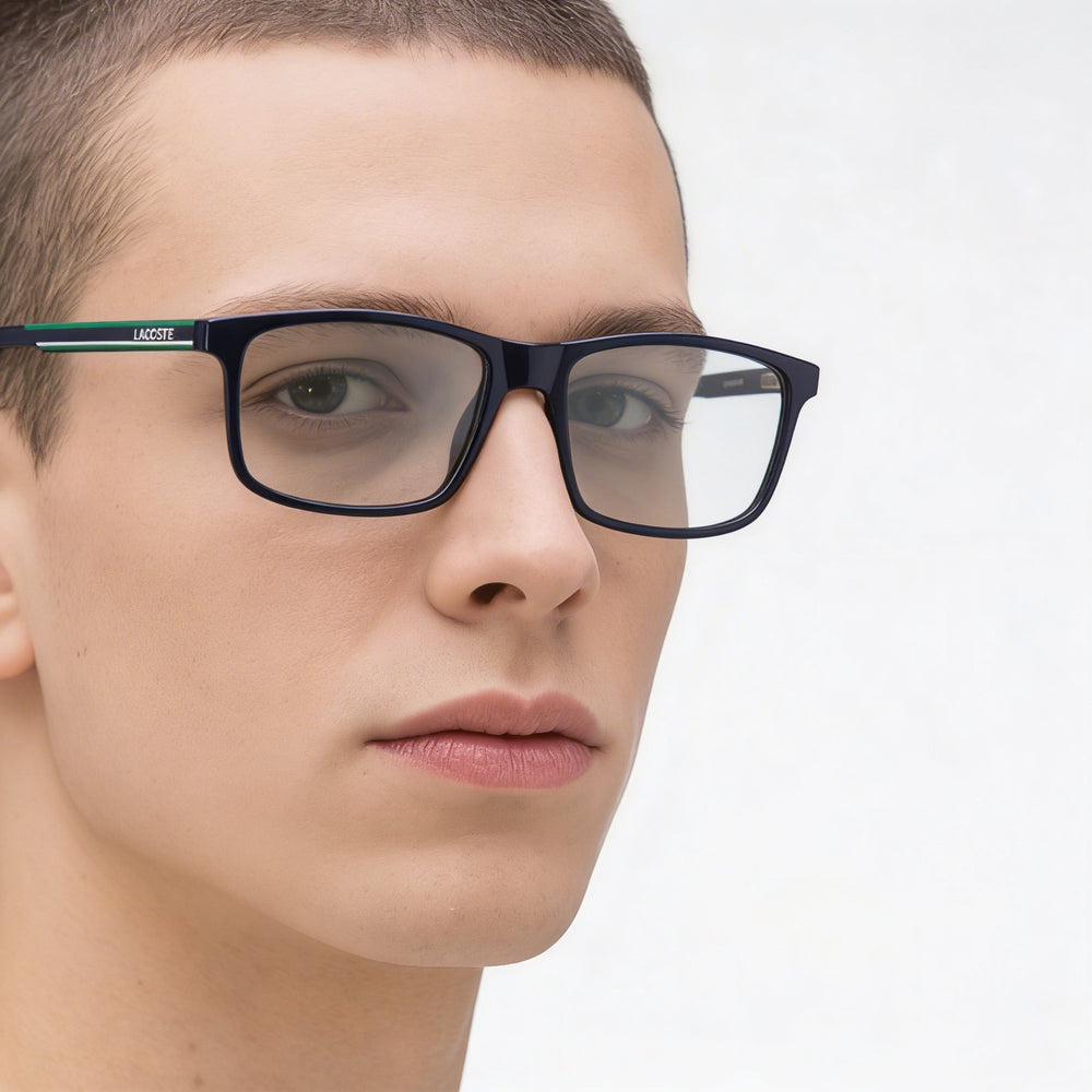 Gafas de Vista Unisex Casual Lacoste Azules con Lentes de Plástico, Ancho de Lente 54mm, Puente 17mm, Patilla 145mm