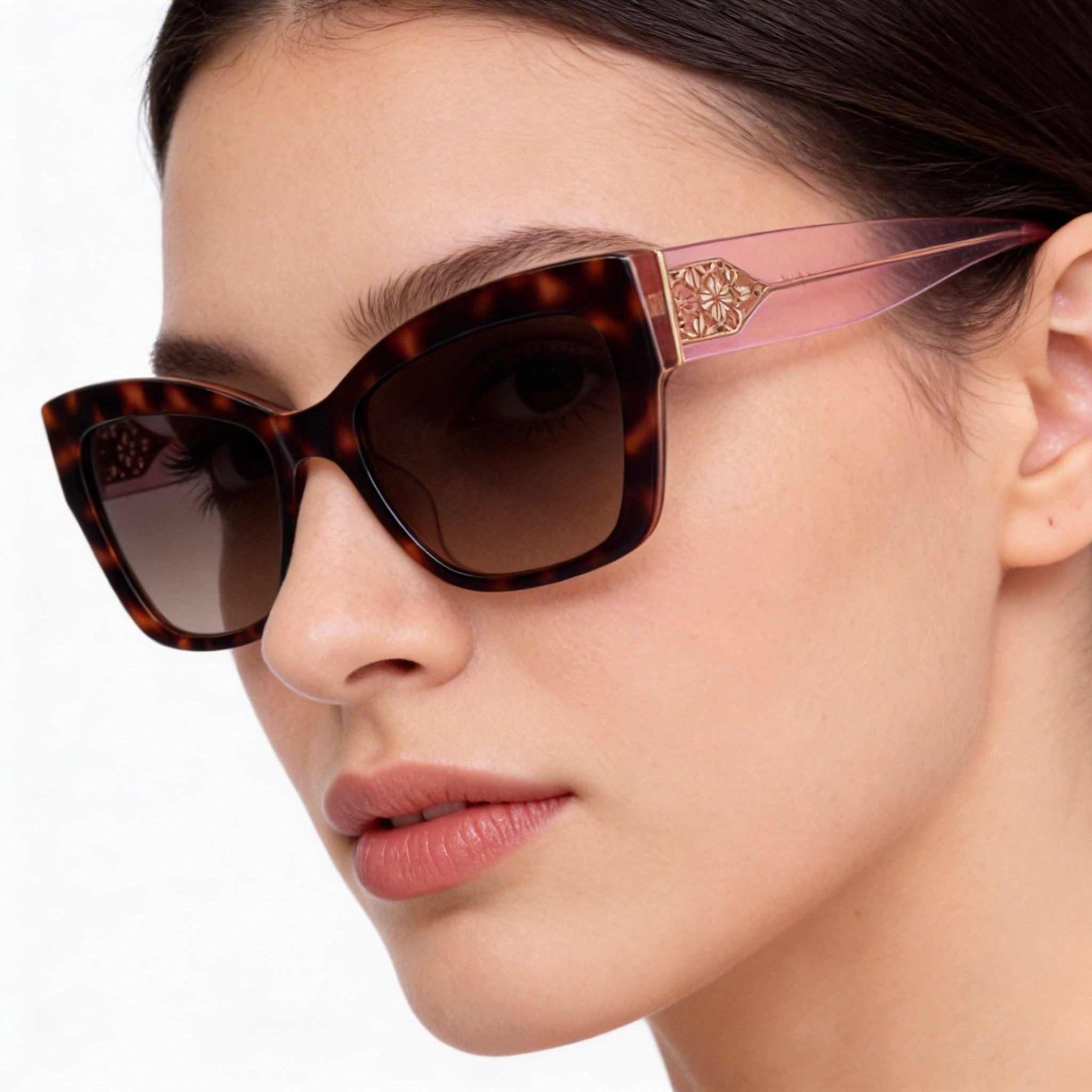 kate spade new york Gafas de Sol Clásicas de Plástico Ojo de Gato para Mujer Havana Rosa/Marrón Degradado con Protección UV 53mm, Photo 3