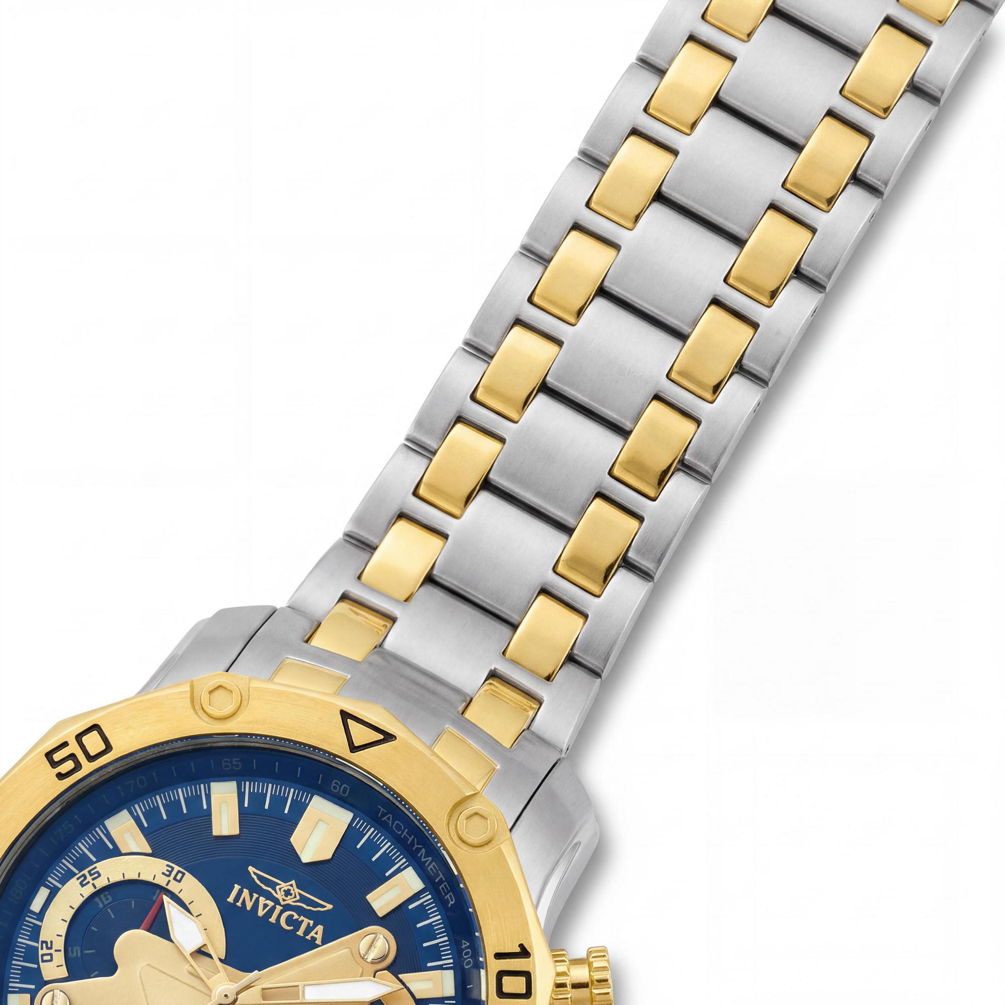 Reloj Invicta Pro Diver SCUBA con cronógrafo de cuarzo, acero inoxidable bicolor, esfera azul, resistente al agua hasta 100 m, caja de 50 mm., Photo 3