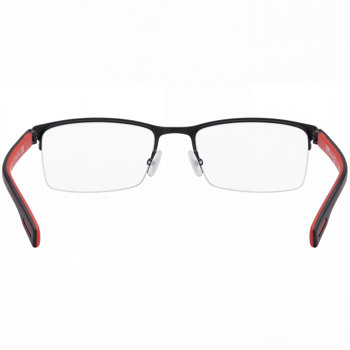 Hugo Boss Men's BOSS 0610/N Eyeglasses with Acetate Frame in Matte Black Red, Polycarbonate Lenses 55mm, Photo 3