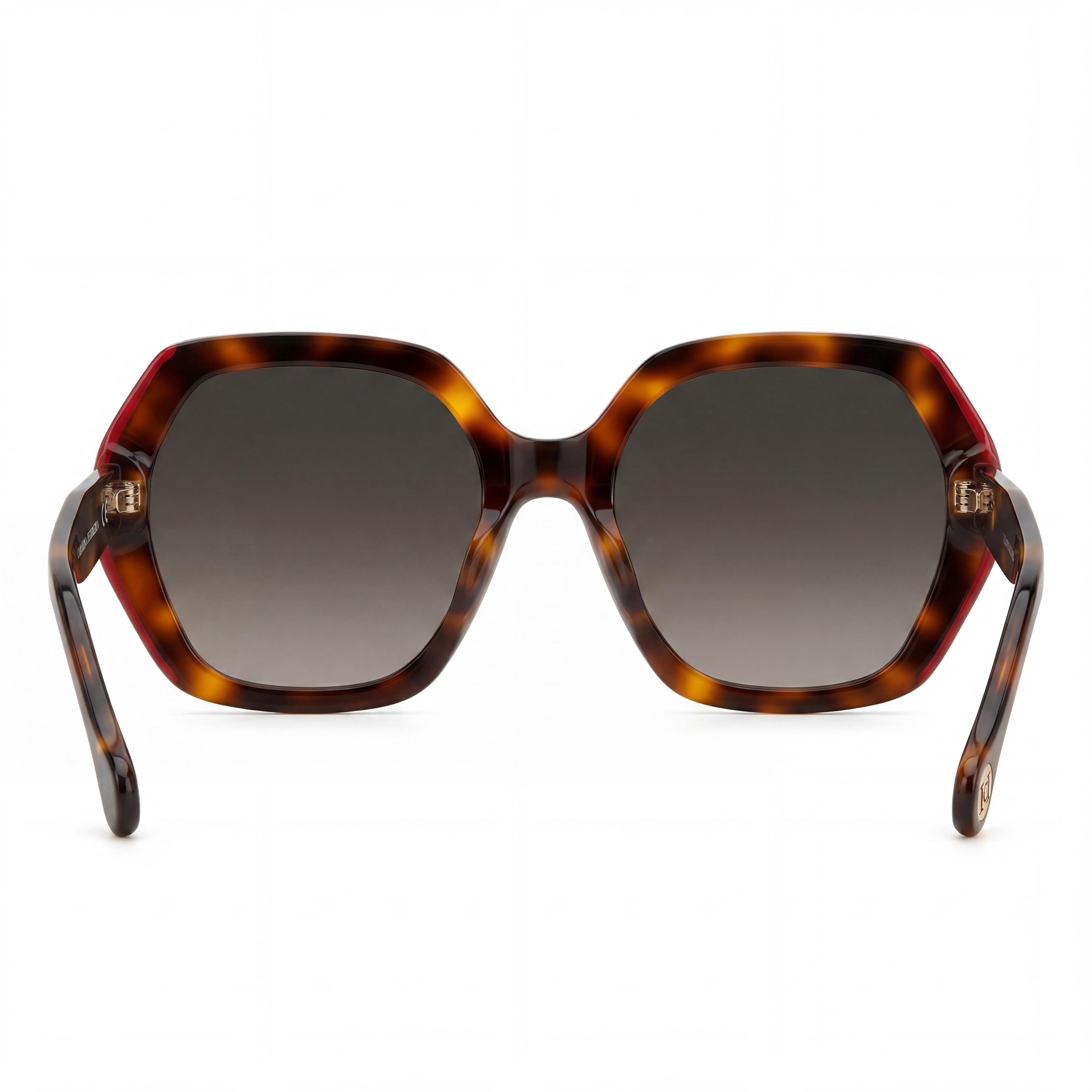 Gafas de sol unisex Carolina Herrera Essential de plástico rojo habana con cristales marrones degradados no polarizados UV 55mm, Photo 4