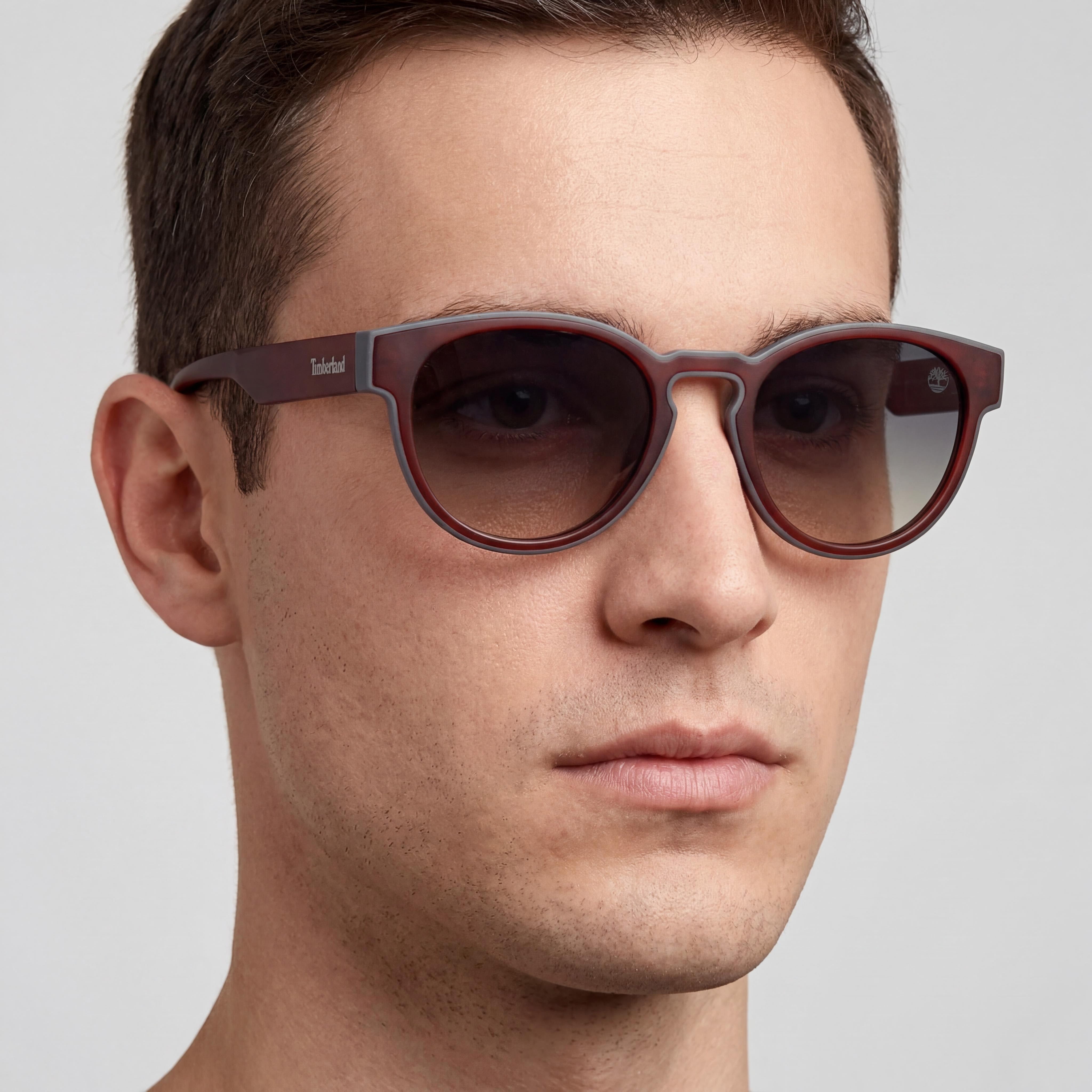 Timberland TB00026 Modern Men's Matte Dark Red Plastic Frame Green Polarized UV Protection Sunglasses 21-145mm, Photo 4