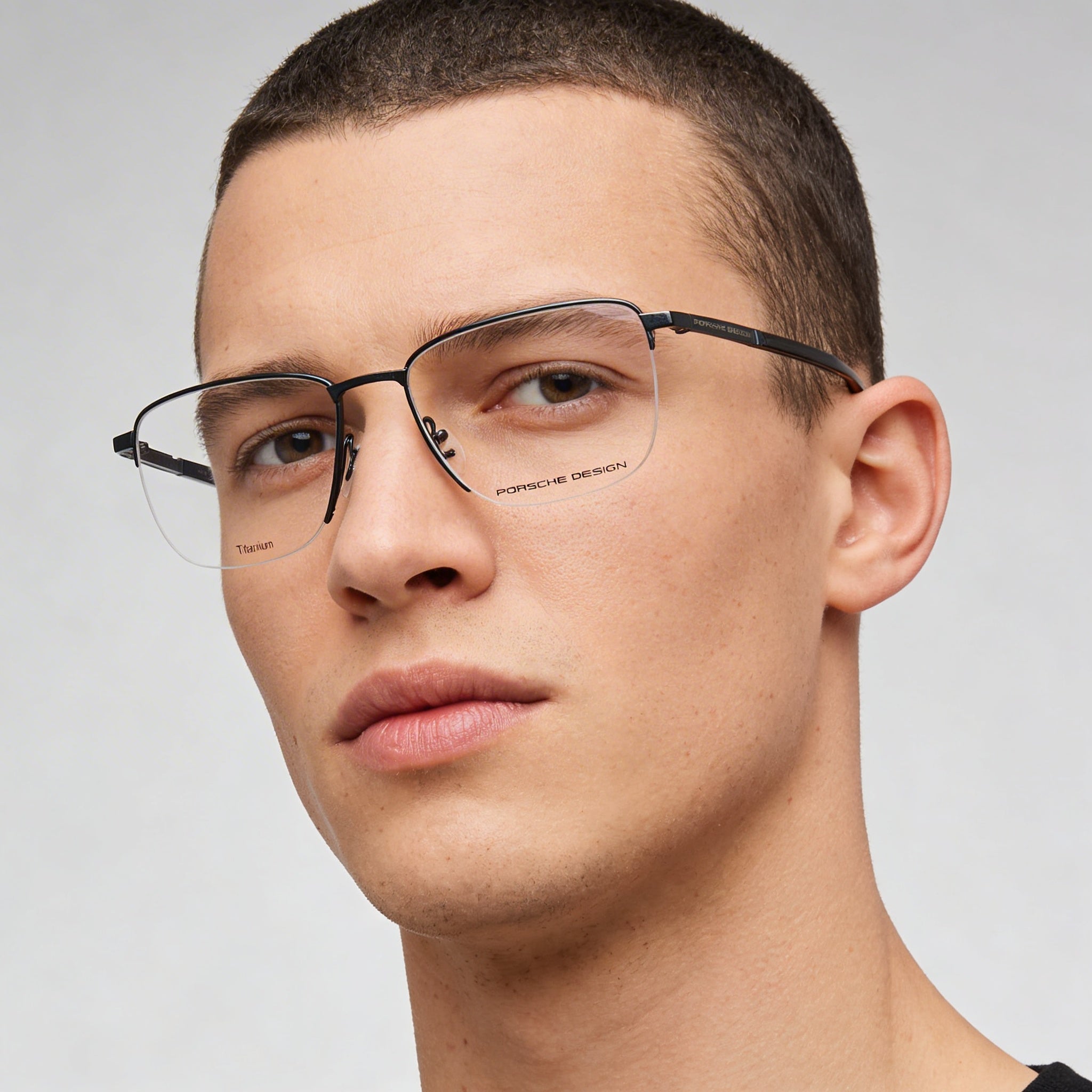Porsche Modern Men's Titanium Non-Polarised Blue Grey Eyeglasses 56mm, Photo 4