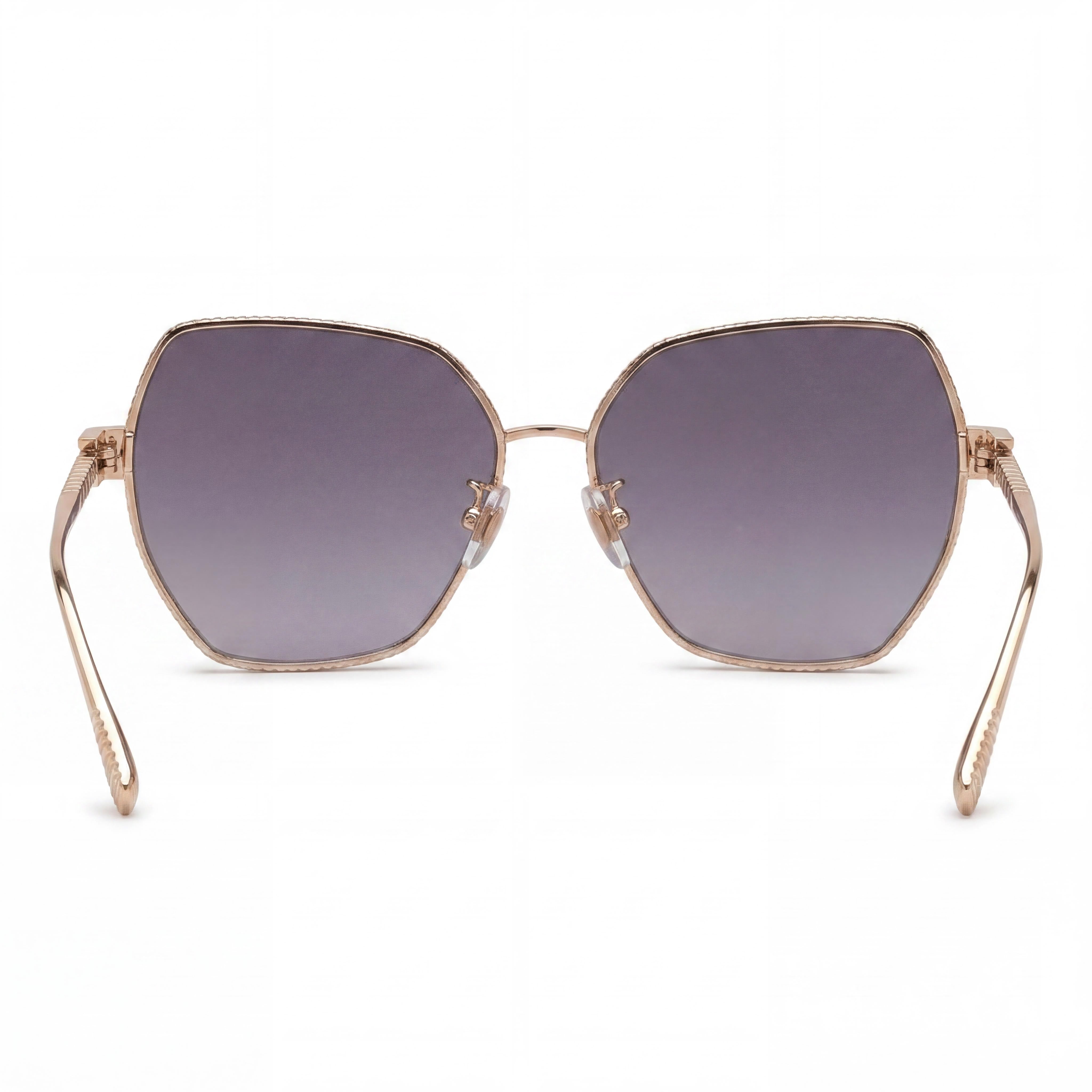 Gafas de sol Chopard casuales para mujer, marco de titanio y oro rosa, lentes no polarizadas con protección UV y degradado de humo de 59 mm, Photo 3