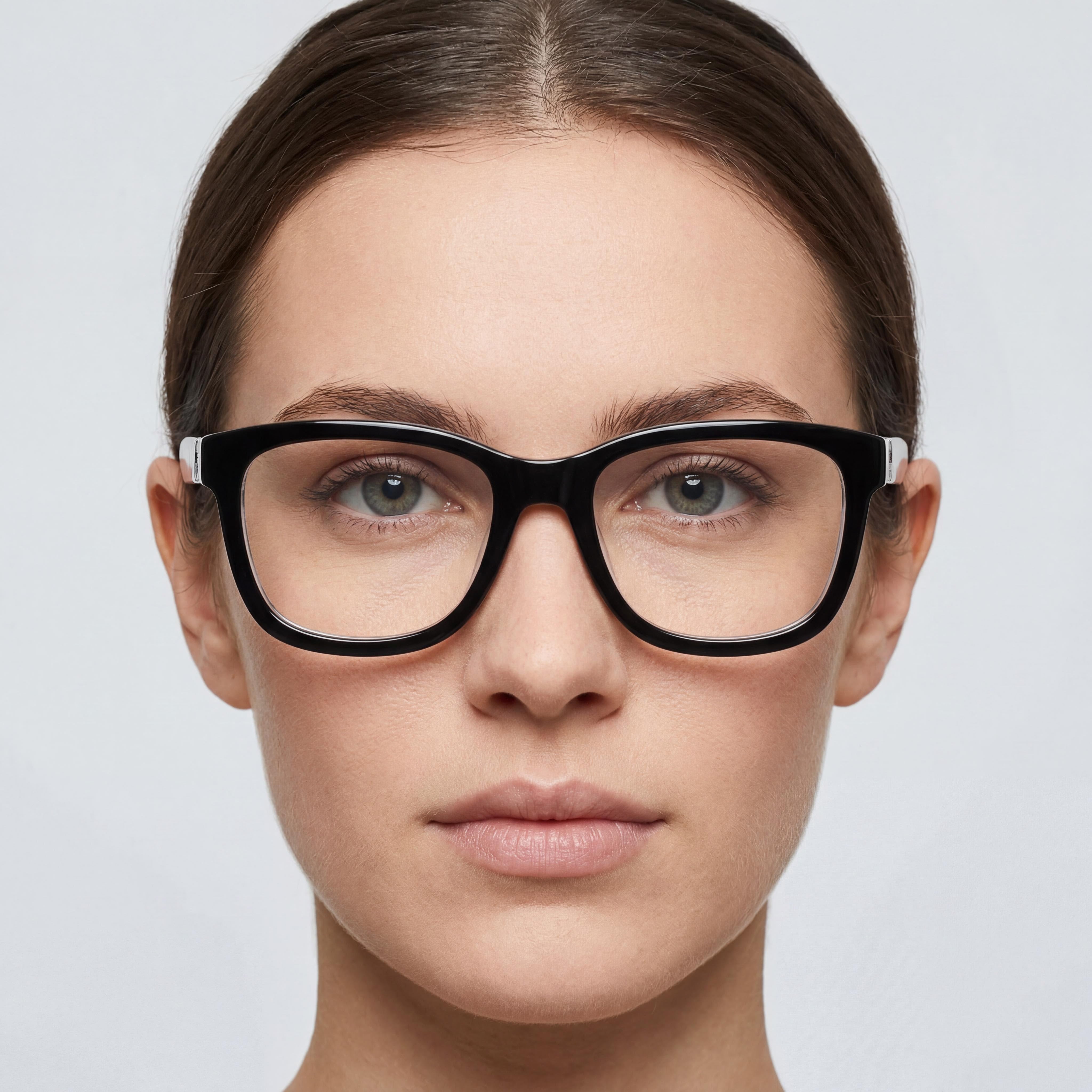 CONVERSE Casual Women's Black Crystal Laminate Frame Transparent Plastic Lens Ophthalmic Eyeglasses 52mm, Photo 4