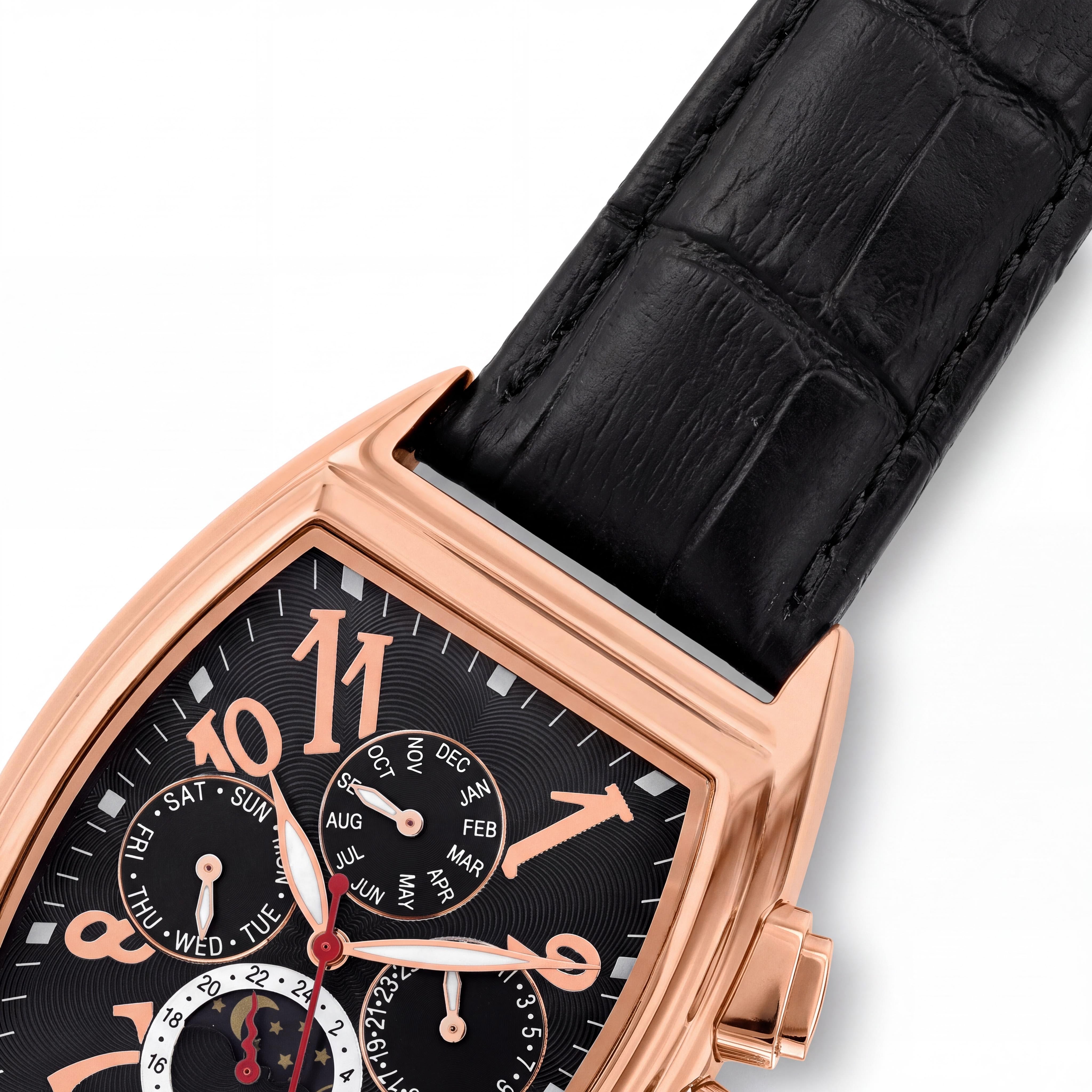 Christian Van Sant CV2139 Modern Men's Black Stainless Steel Case Automatic Movement Watch with Leather Strap, Photo 2